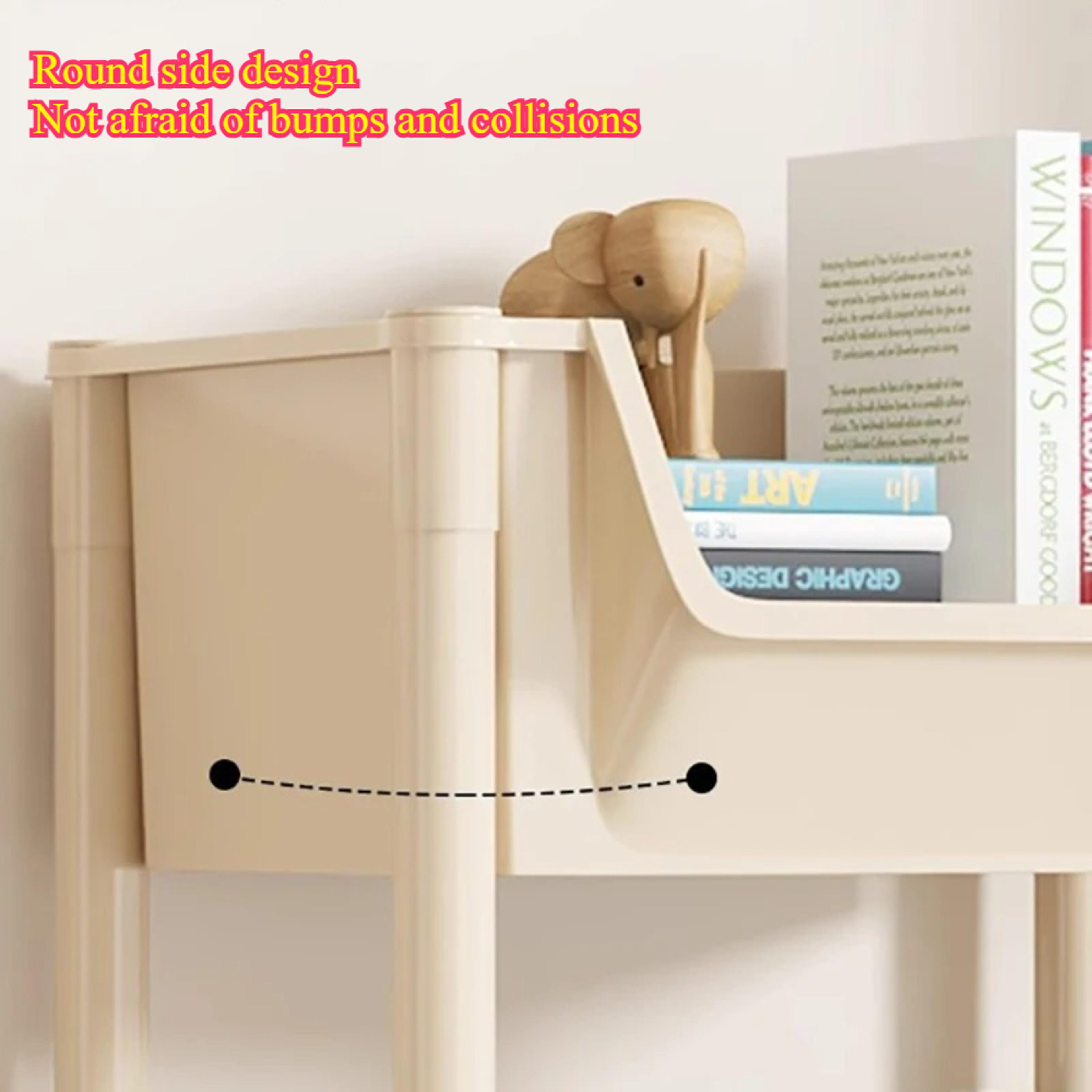 Multilayer Mobile Storage Organizer Rack With Wheels For Kitchen Bedroom Living Room Snack And Book 3