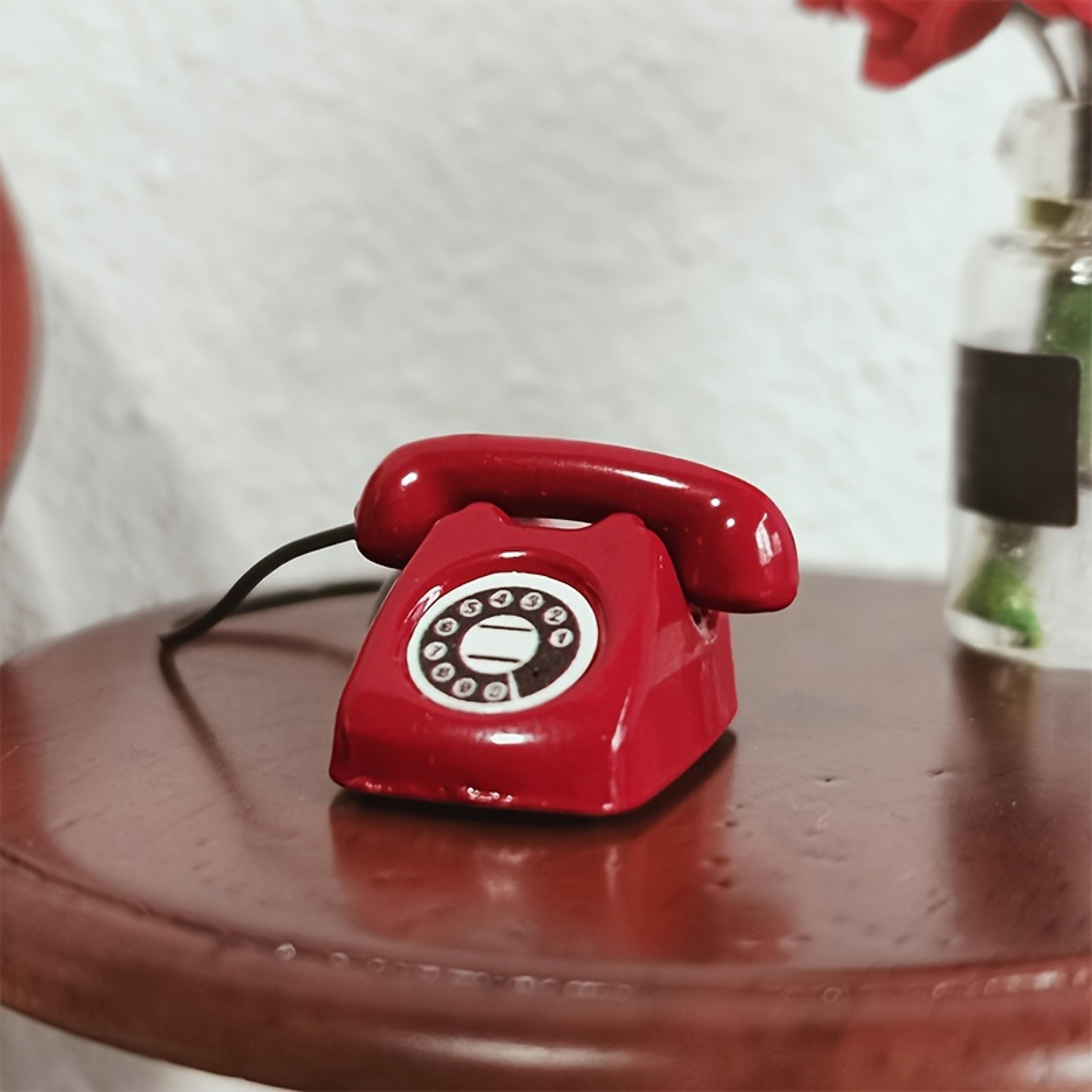 Mini Phone Model Alloy Retro Rotating Phone For Doll House Furniture Miniature Food And Play Scene  4