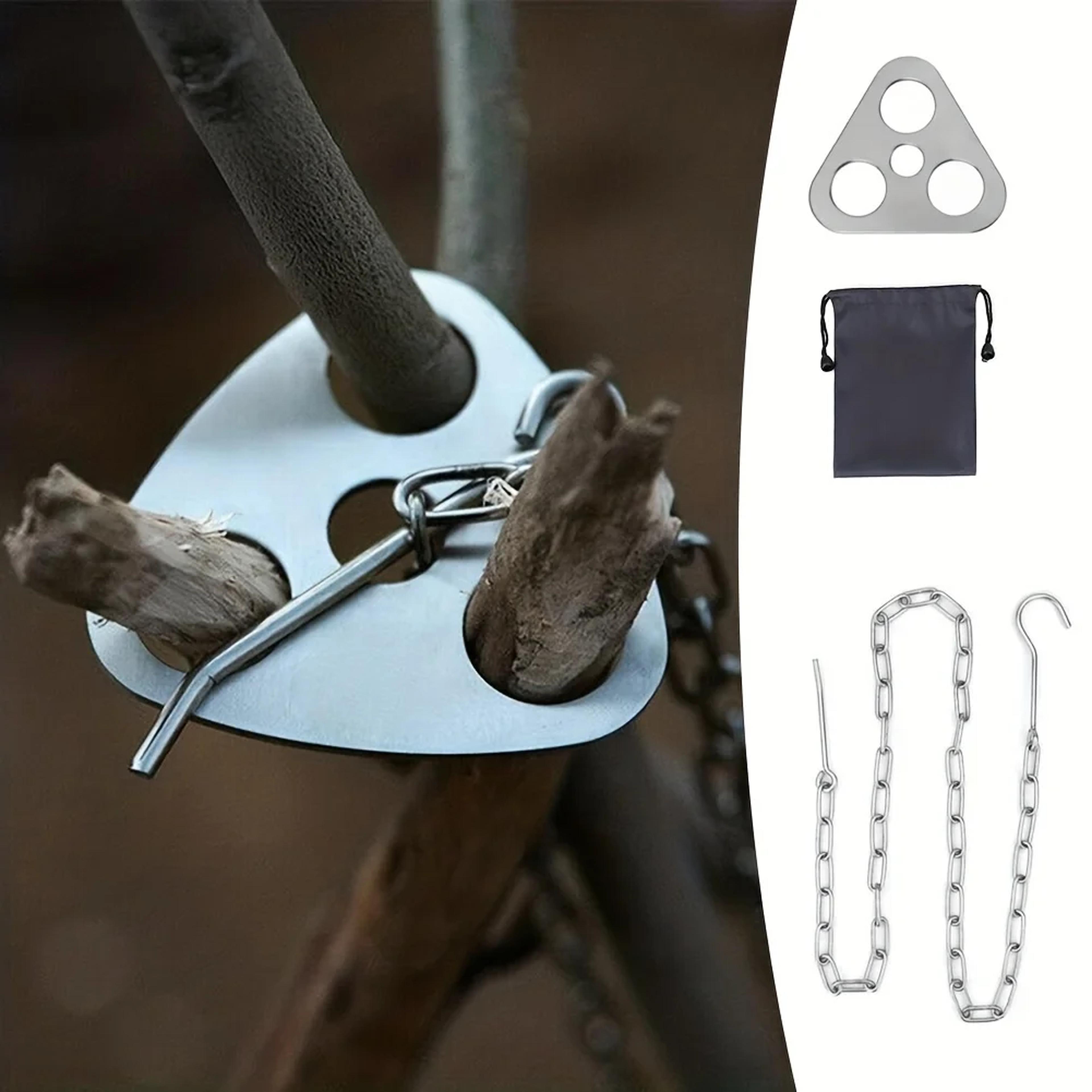 Portable BBQ Tripod Stainless Steel Outdoor Camping Detachable Hanging Rack For Bonfire Pot BBQ Set 0