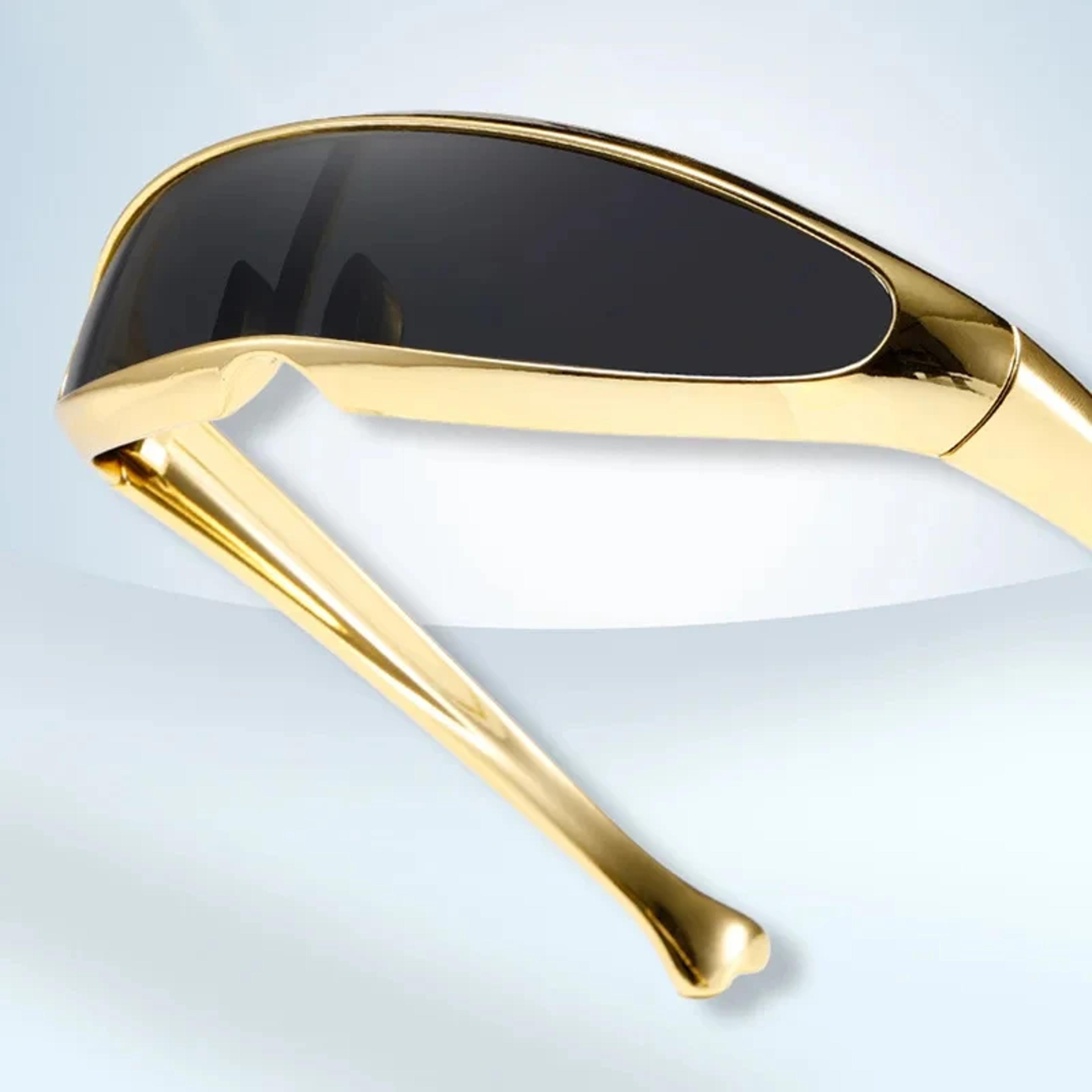 Personalized Steampunk Goggles Futuristic Onepiece Mirror Sunglasses For Rave Party 2