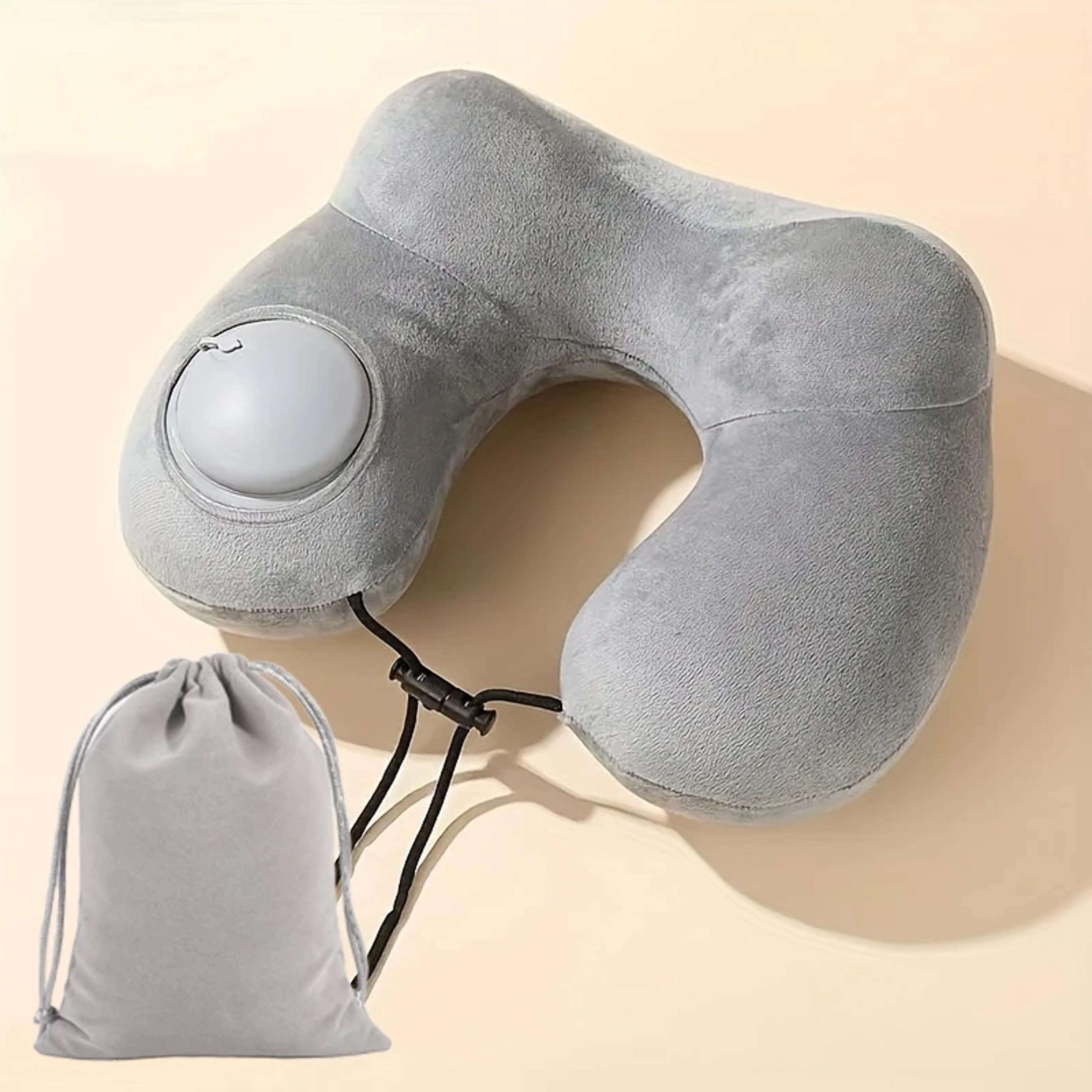 Portable Ushaped Inflatable Travel Pillow Neck Support Comfortable Sleep Pad Air Compression Inflat 0