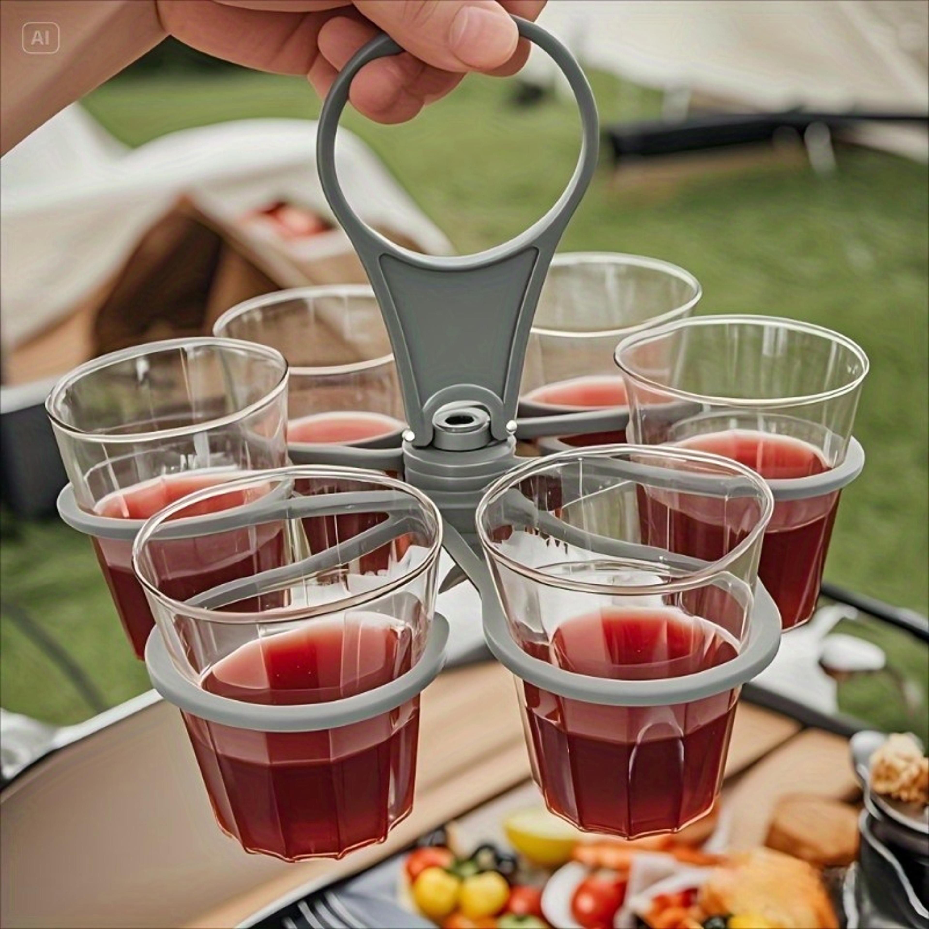 Sturdy Folding Beverage Rack With Easy To Grip Handle Perfect For Outdoor And Party Use 0