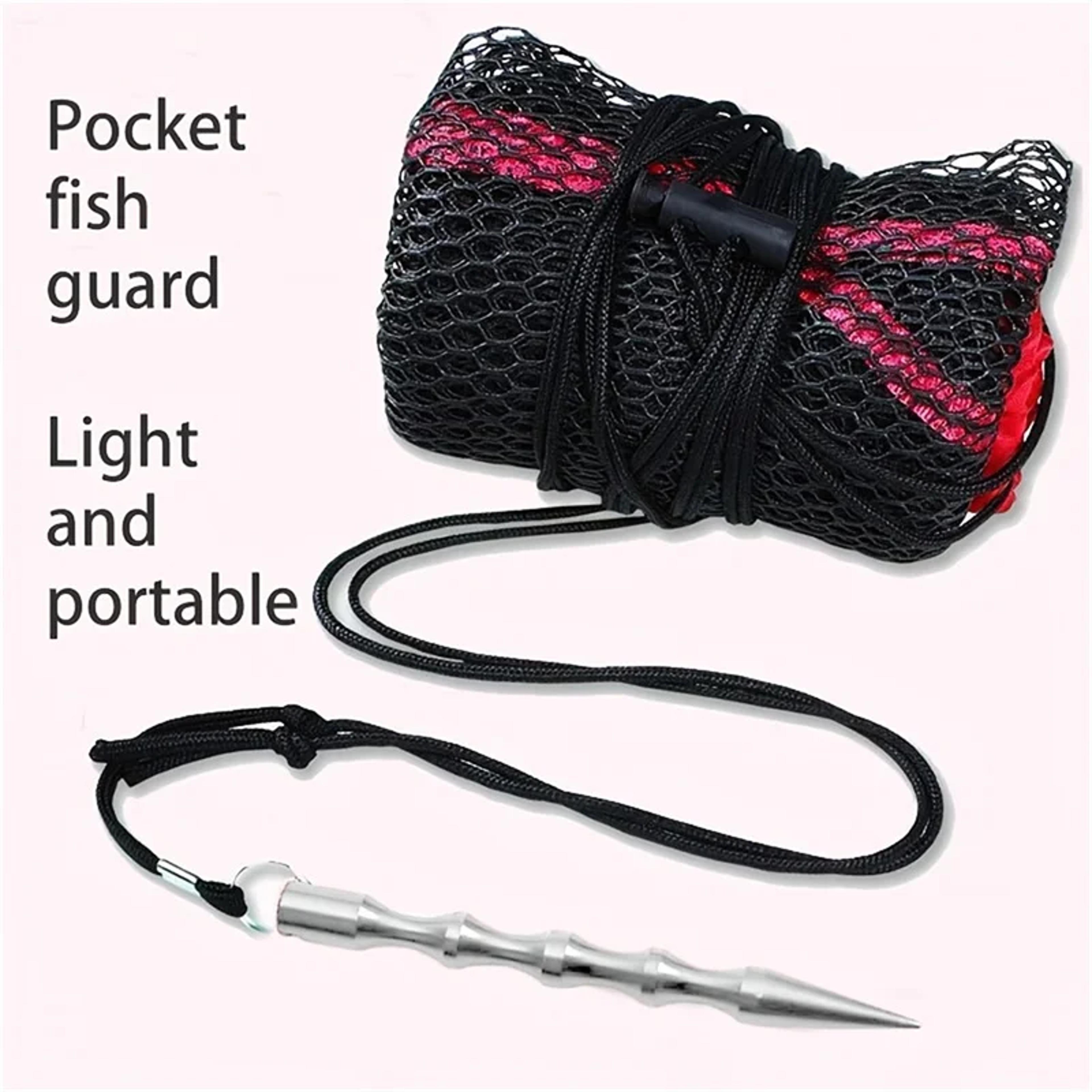 Portable Fishing Net With Drawstring Encrypted Mesh Fish Bag Fishing Collection Bag Login Net 4