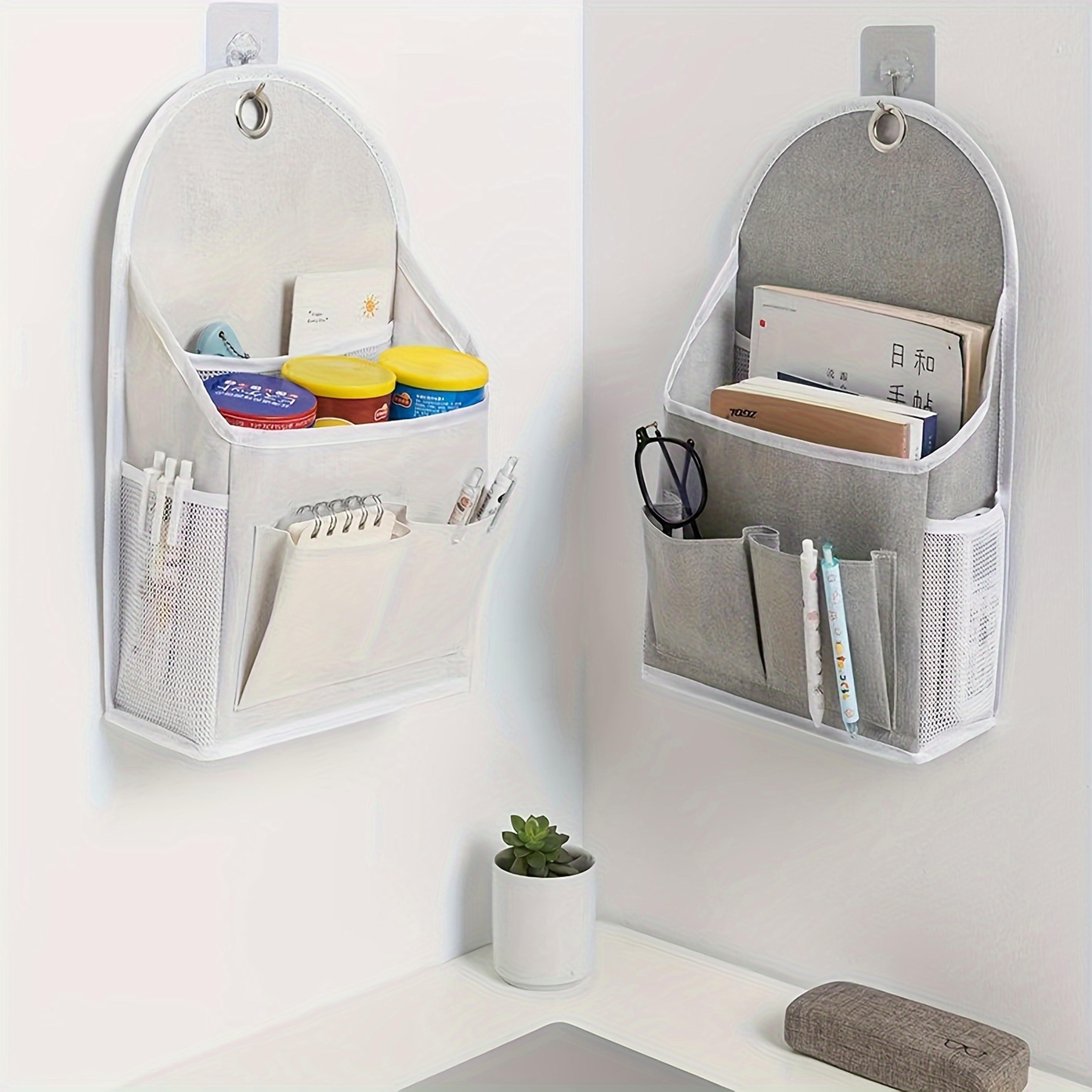 Multipurpose Hanging Storage Bag With Dual Pockets And Mesh Side Compartments Wall Mounted Storage  0