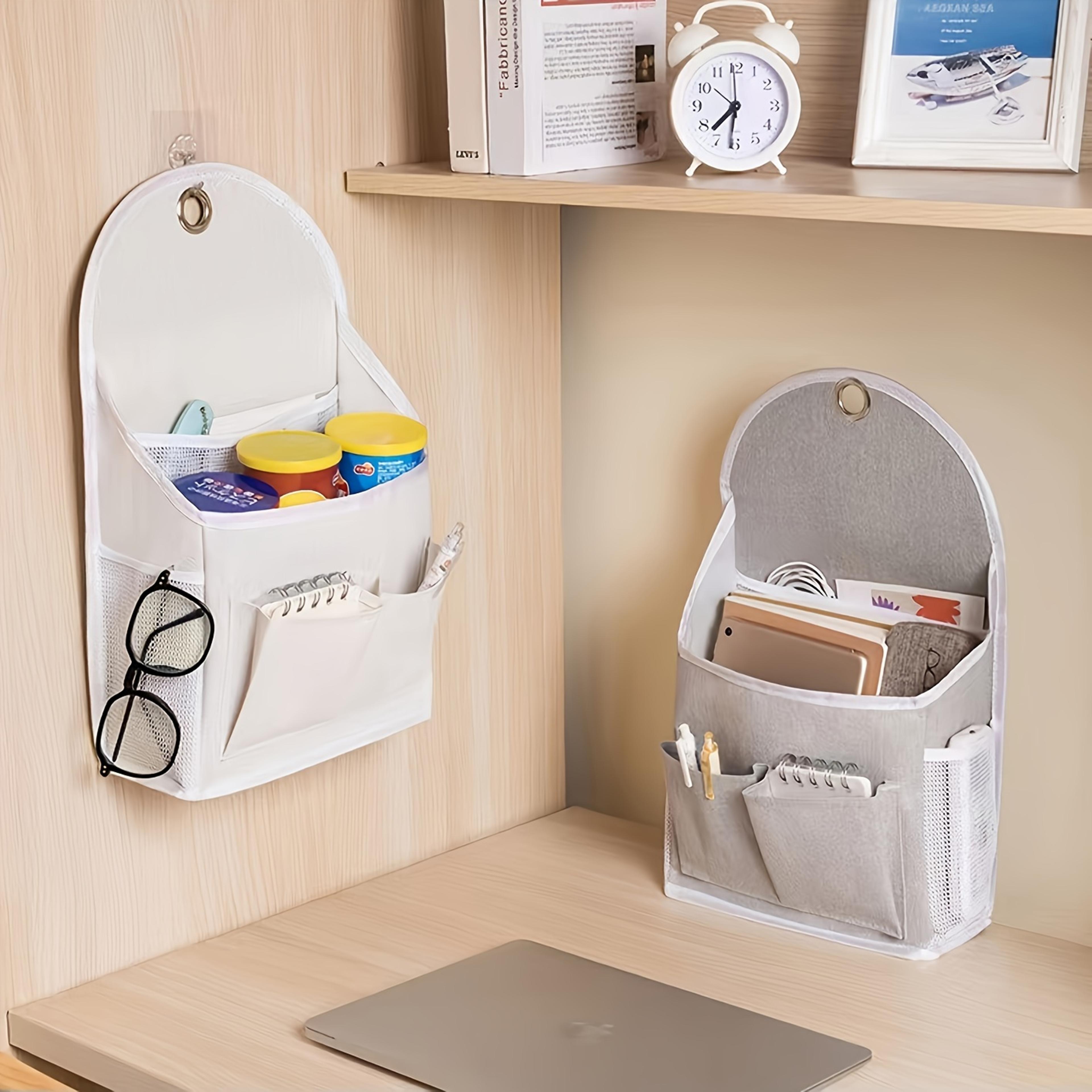 Multipurpose Hanging Storage Bag With Dual Pockets And Mesh Side Compartments Wall Mounted Storage  1