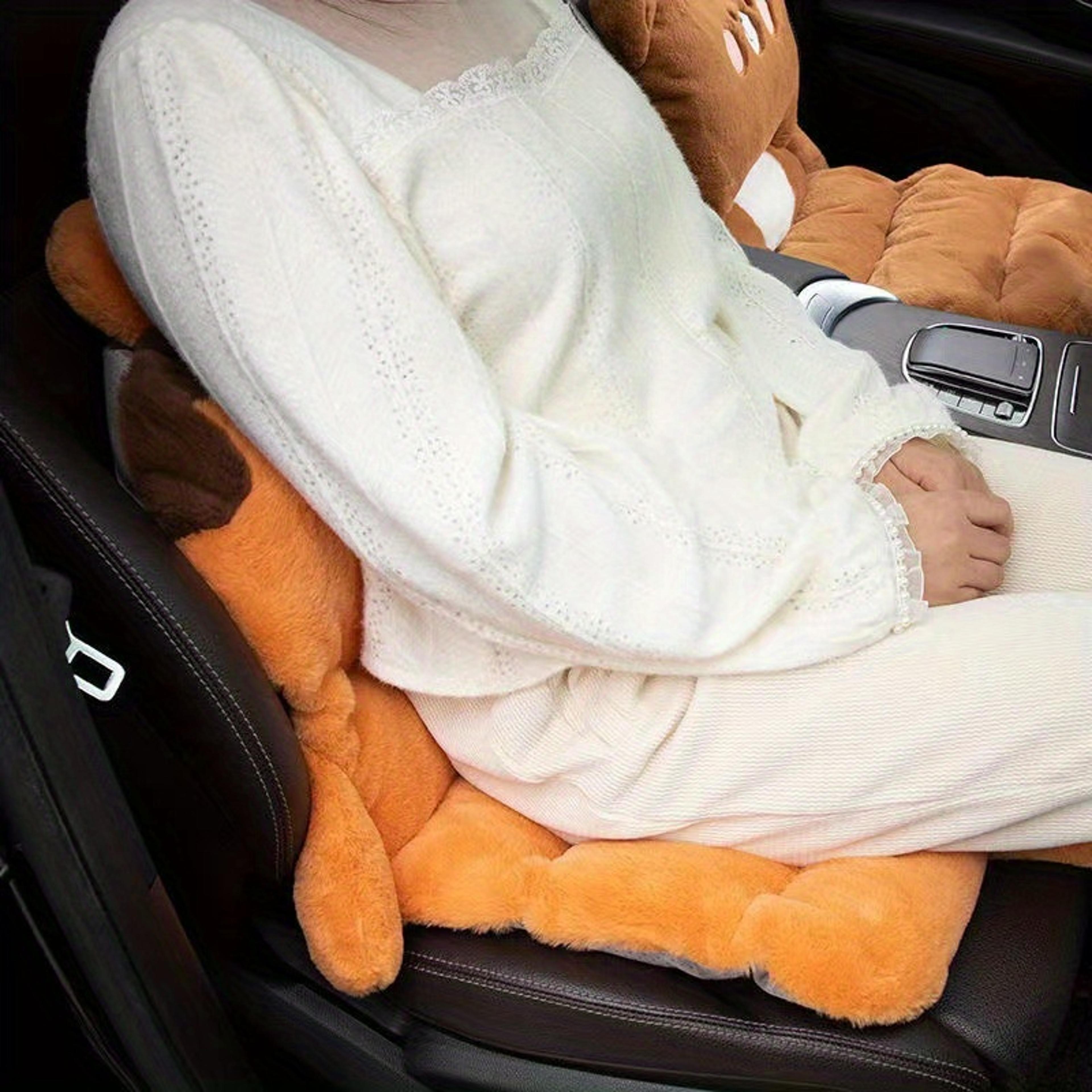 Thick And Warm Plush Car Seat Cushion Integrated Cartoon Plush Cushion For Vehicles And Chairs 1