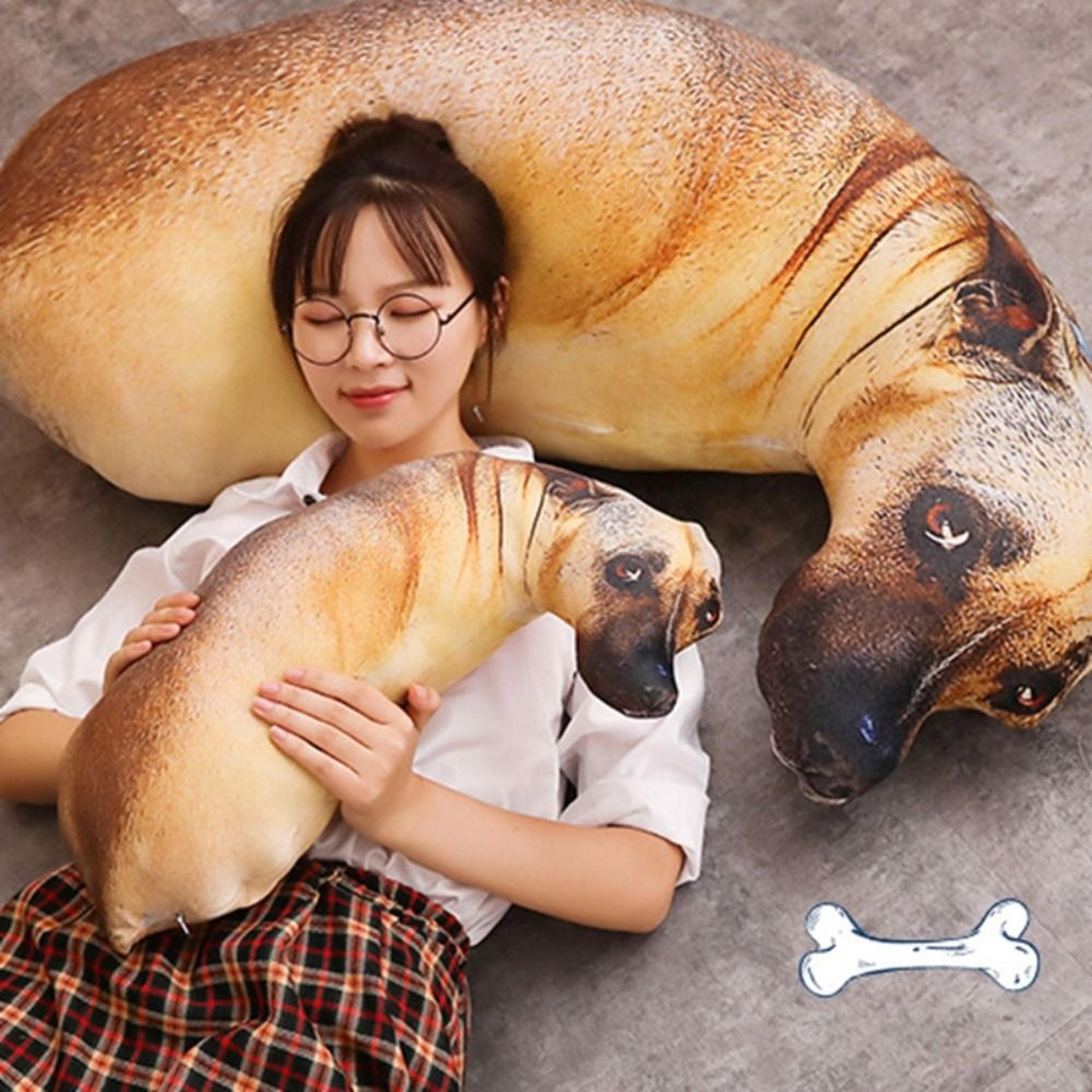 Funny Dog Head Cosplay Throw Pillow 3D Lifelike Cushion For Children 2