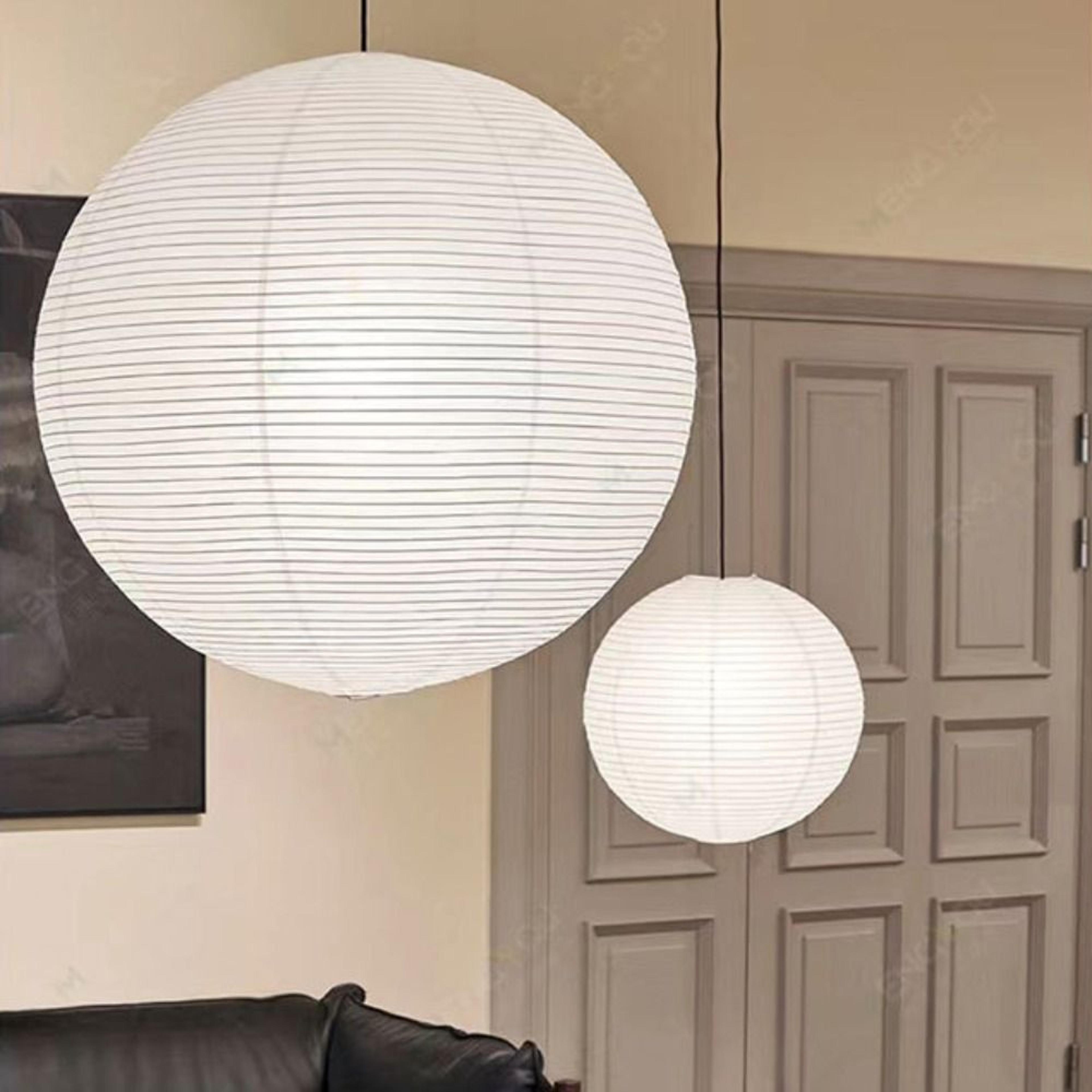 Classic Modern Pendant Light Cover Hanging Paper Lampshade Round Ceiling Light For Home Hotel Cafe  0