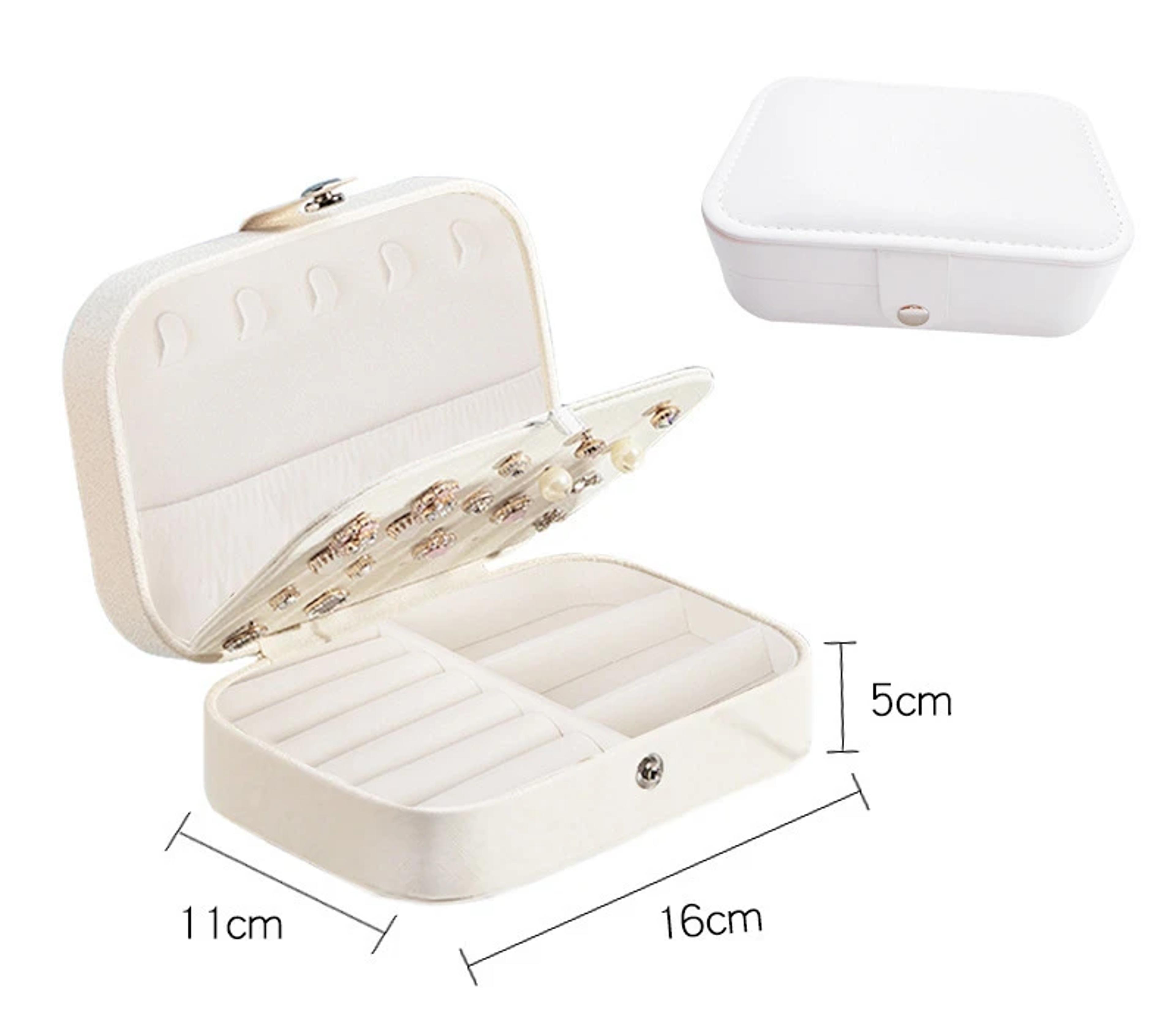 Leather Travel Jewelry Case Portable Jewelry Box Organizer Zipper Storage Jewelry Display Case 5