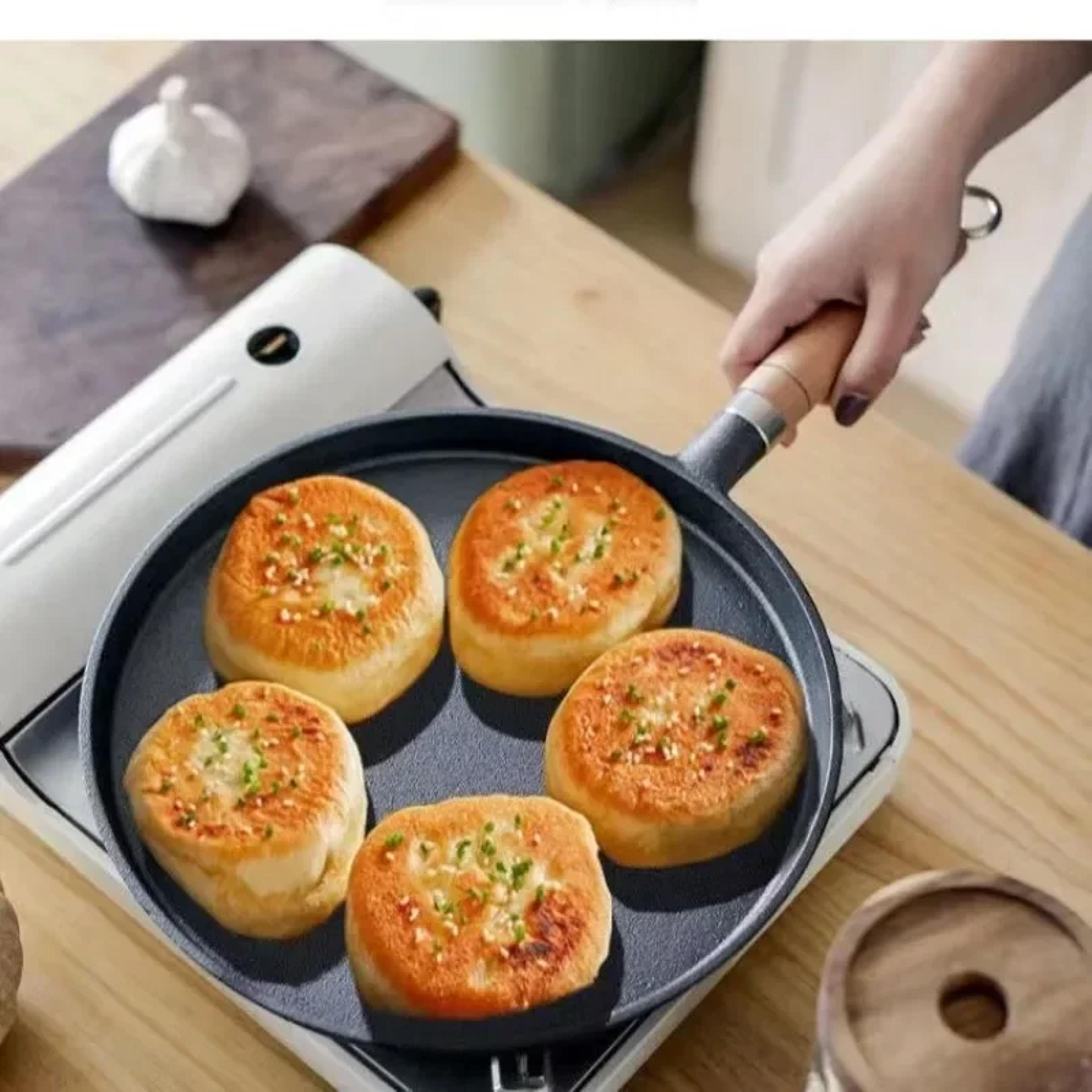 Uncoated Cast Iron Frying Pan Nonstick Pancake Pan Crepe Maker For Gas Induction Cooker Kitchen Coo 1