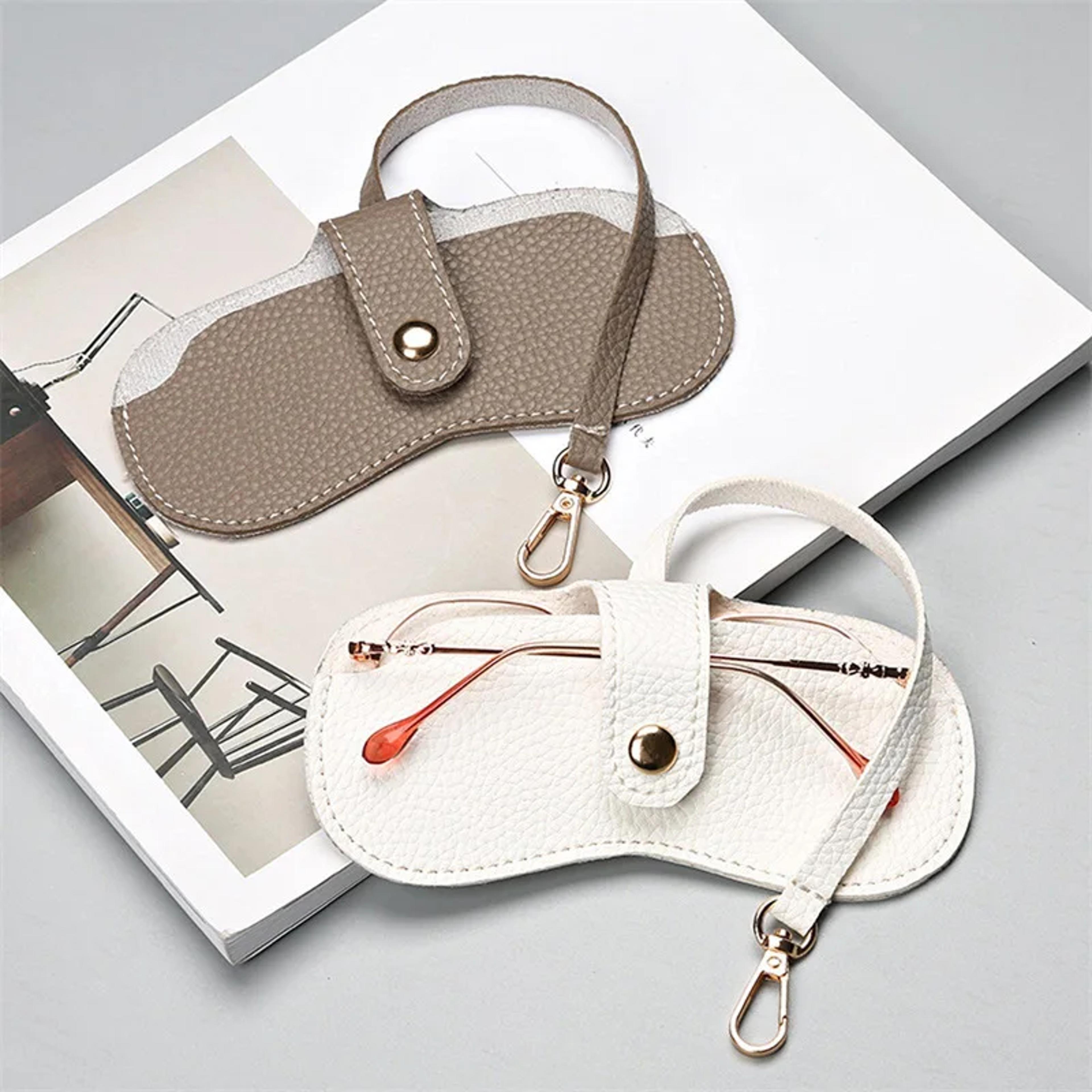 Portable Fashionable Glasses Case Protective Sunglasses Storage Bag Glasses Clip 2