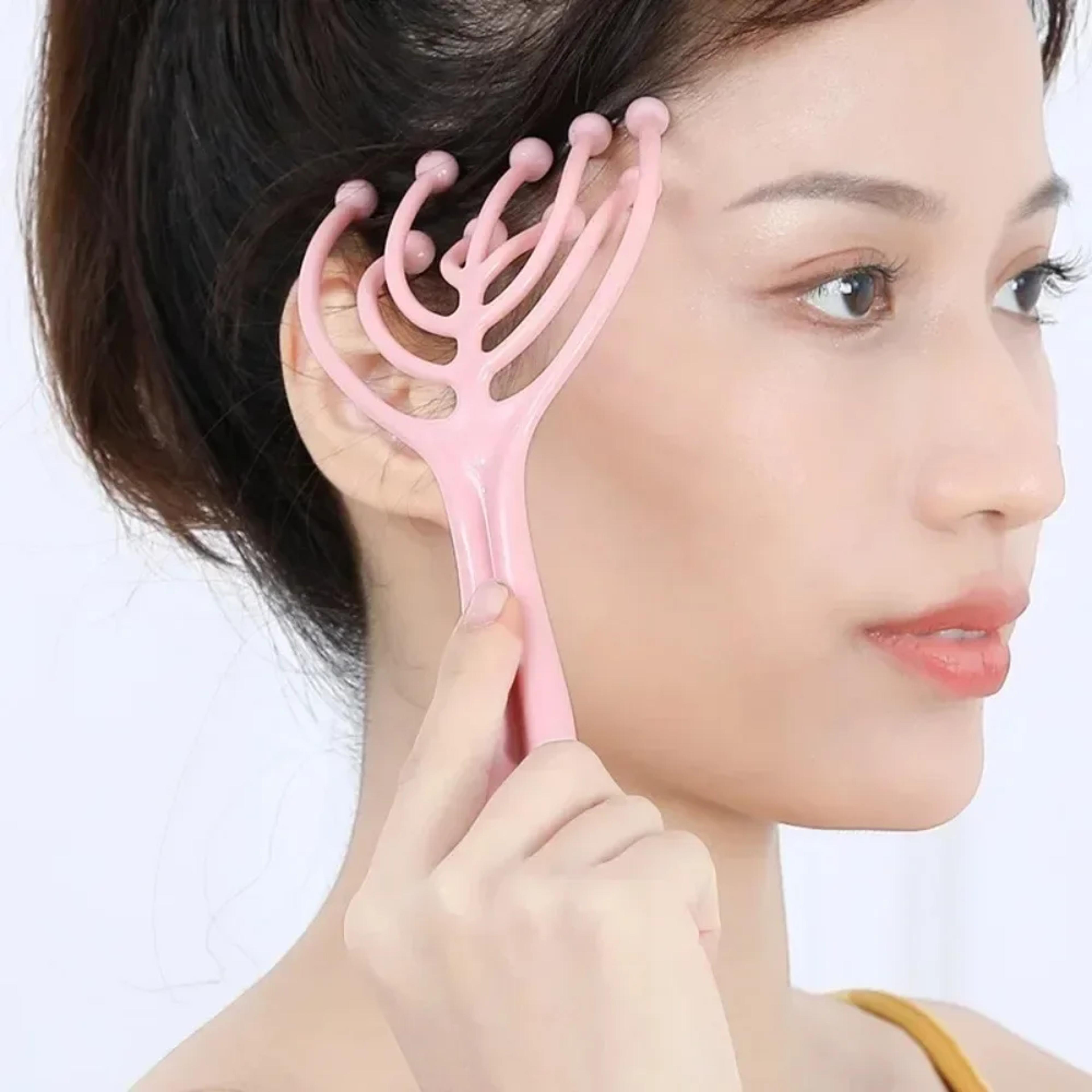 Five Finger Scalp Neck Comb Roller Hand Held Head Massager Steel Ball For Stress Relief 0