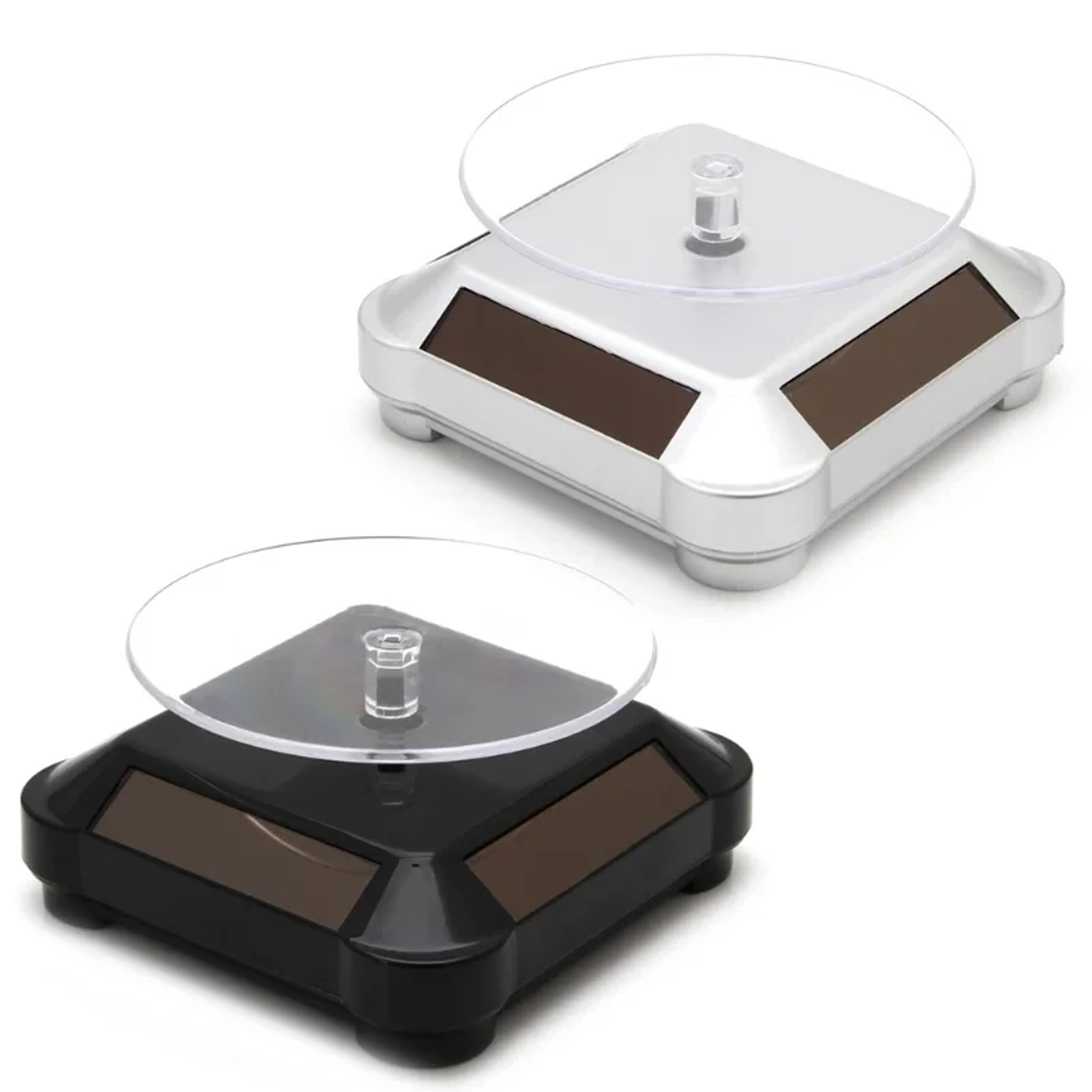 Automatic Rotating Turntable Solar Showcase Jewelry Organizer Jade Ware Watch Necklace Bracelet Pho 1