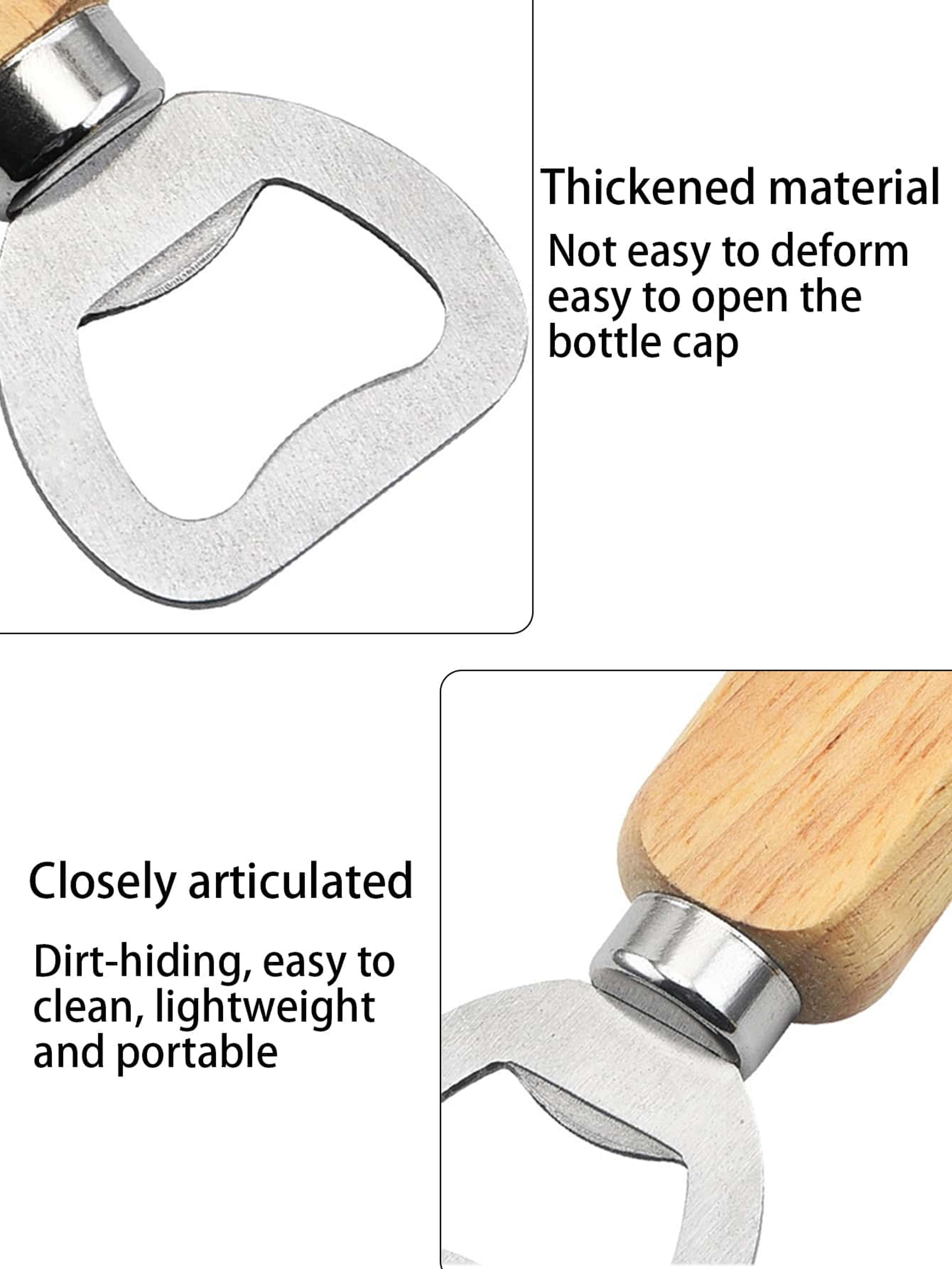 Bartender Bottle Openers With Wood Handle Beer Soft Drinks Bottle Opener For Home And Restaurant 4