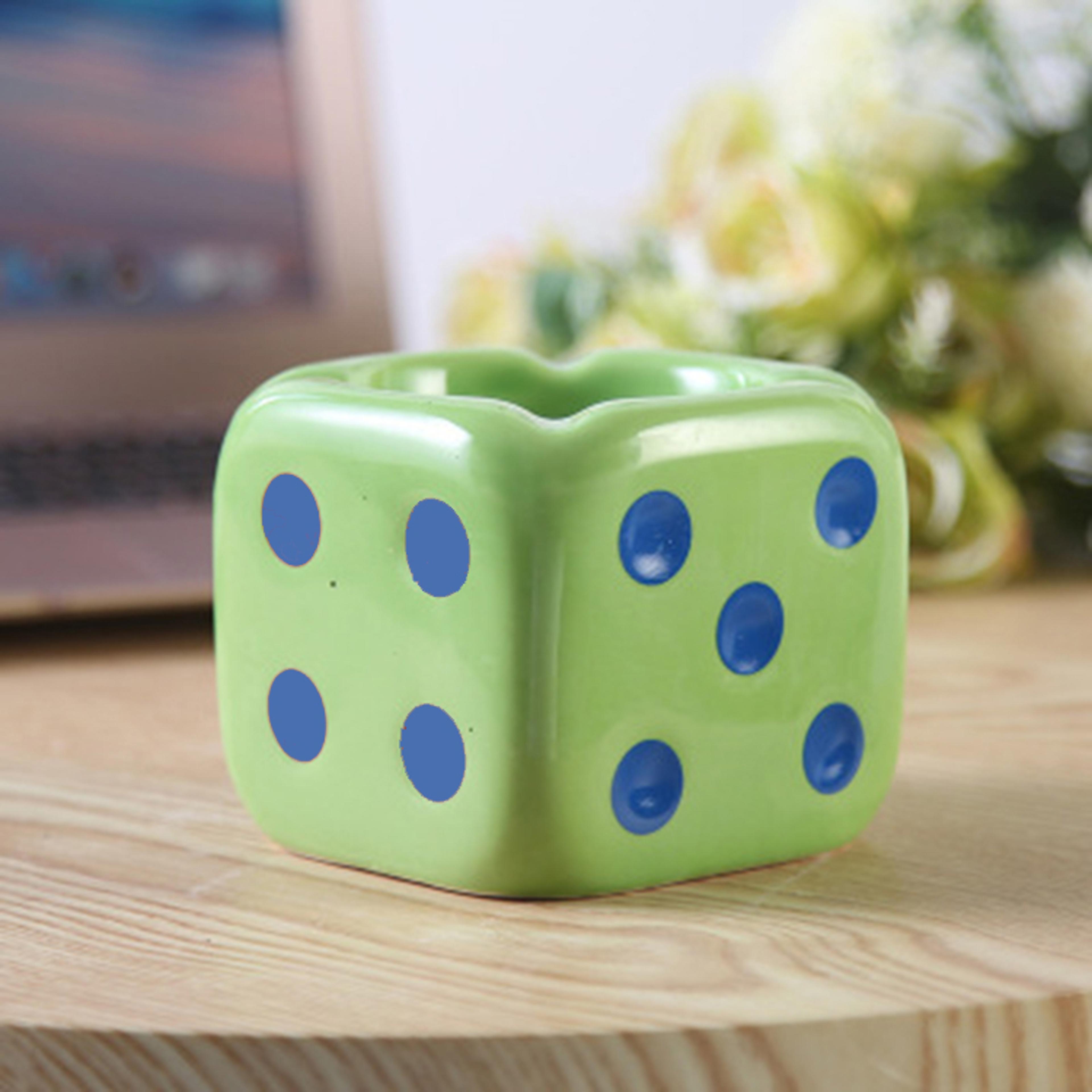 Dice Shaped Ceramic Cigarette Ashtray Creative Ash Tray Desk Accessories For Home Office 7