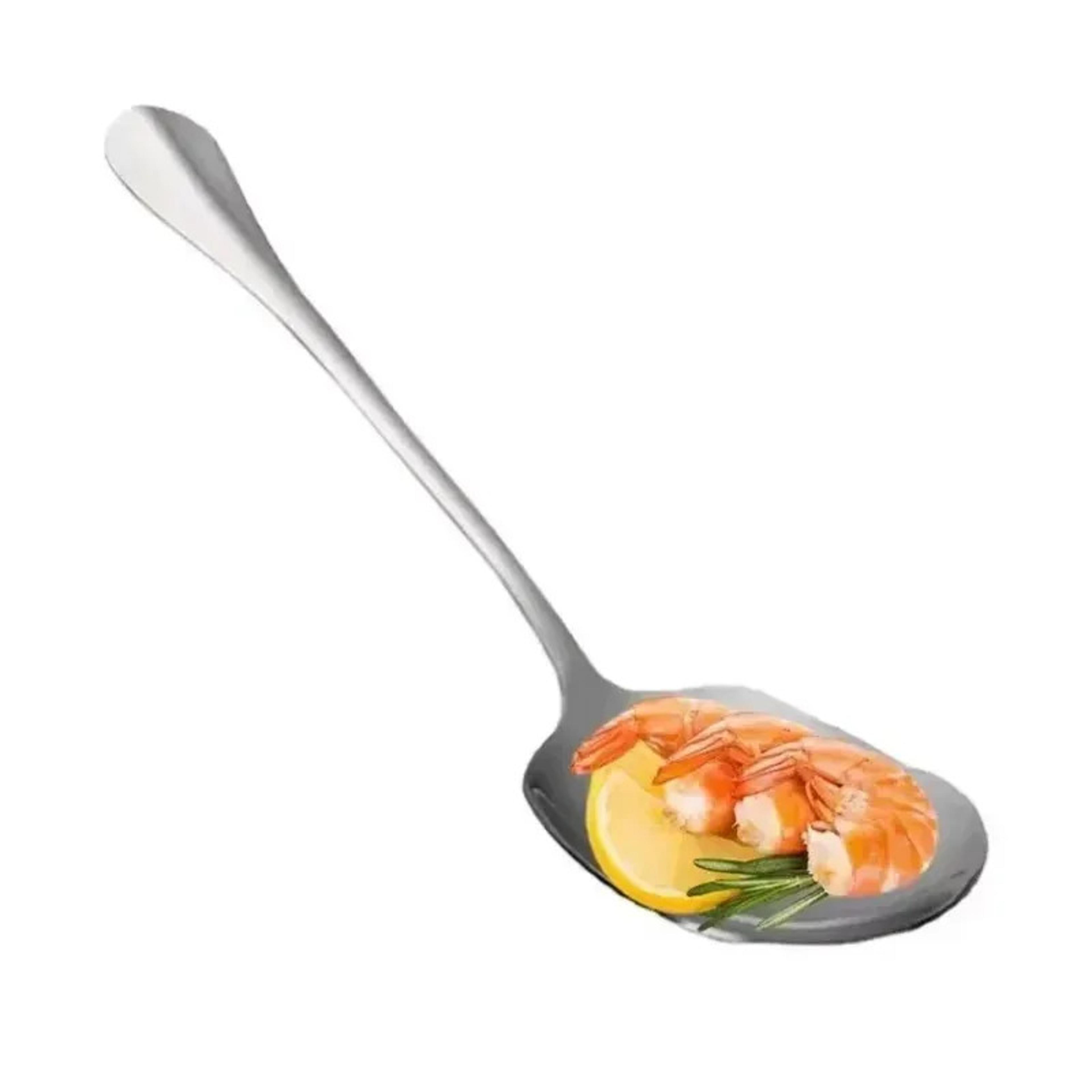 stainless steel metal serving spoon large rice spoon ergonomic salad serving utensils for pasta noodles