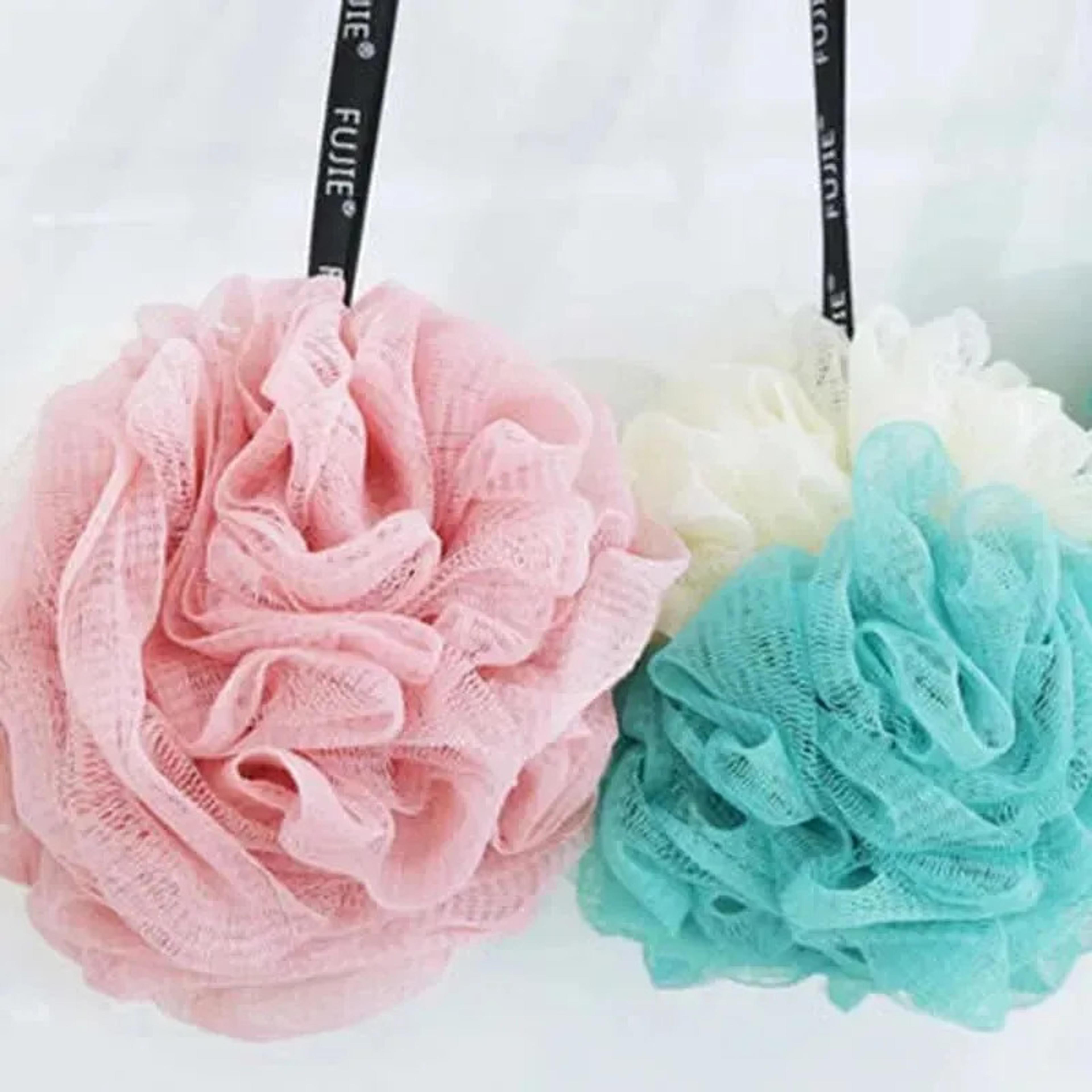Bath Flower For Relaxing Bath Time Large Color Blocking PE Soft Scrubbing Bubble Net Dual Shade 0