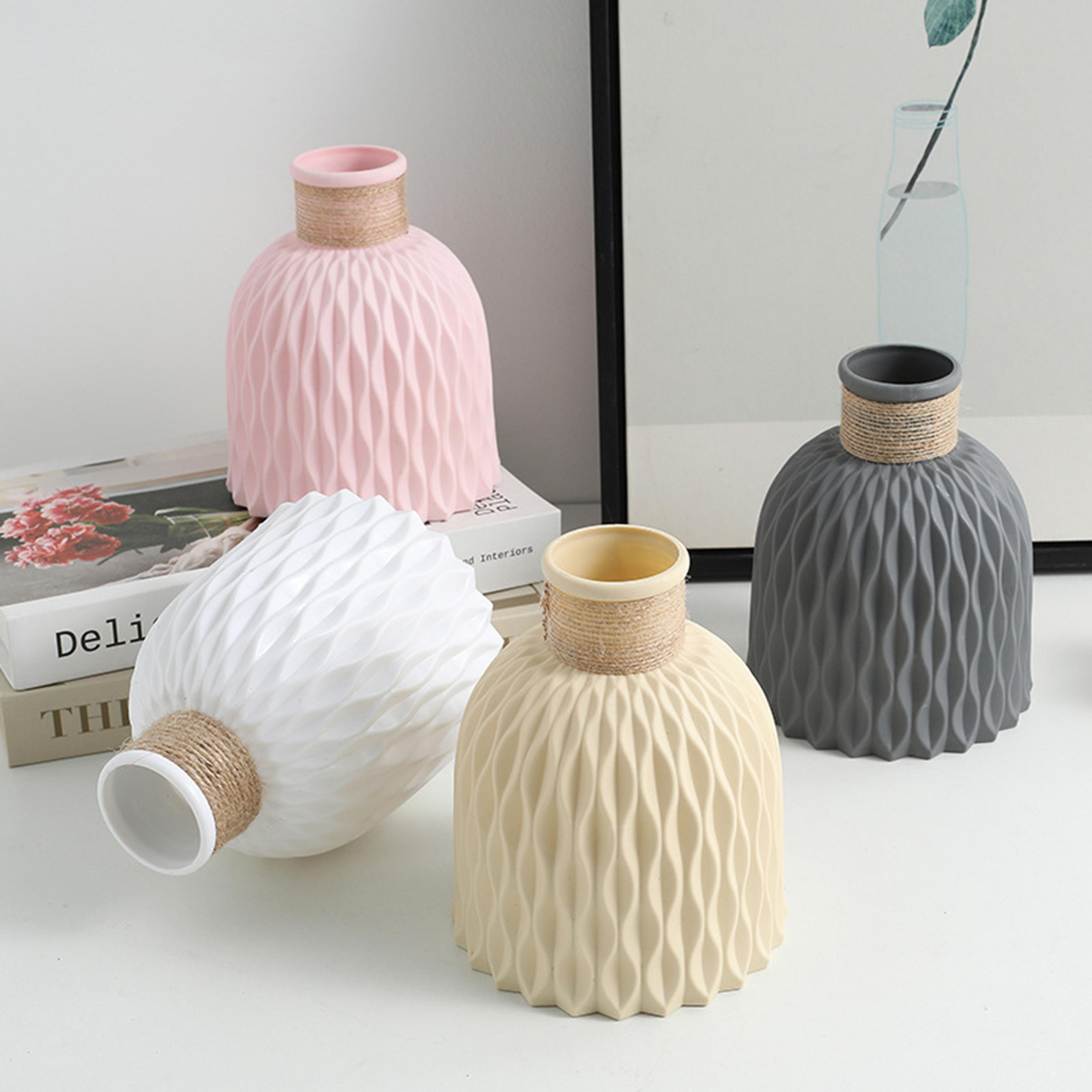 Modern Nordic Style Water Ripple Plastic Vase Wave Flower Pot Arrangement Living Room Desktop Decor 1