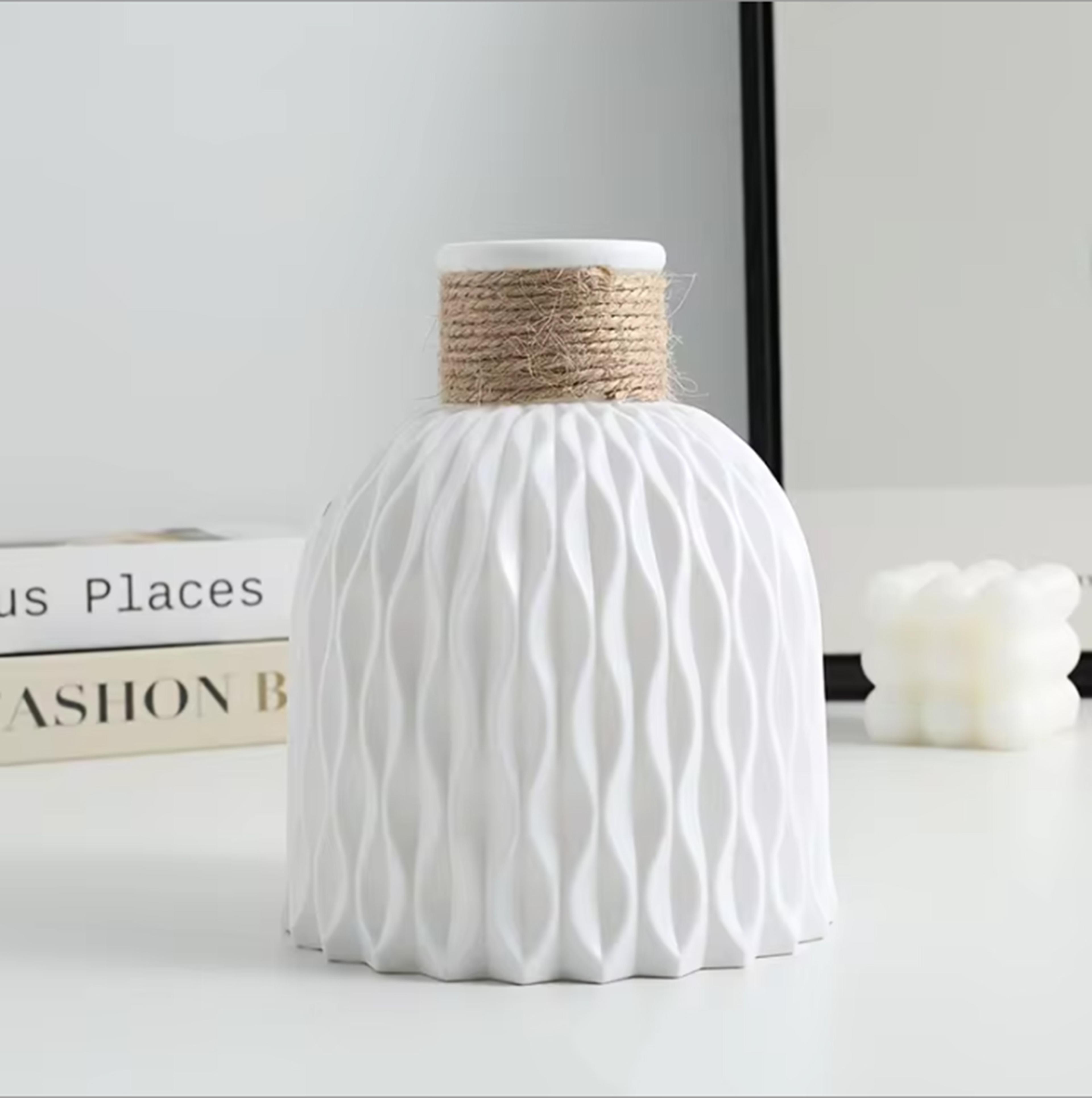 Modern Nordic Style Water Ripple Plastic Vase Wave Flower Pot Arrangement Living Room Desktop Decor 5