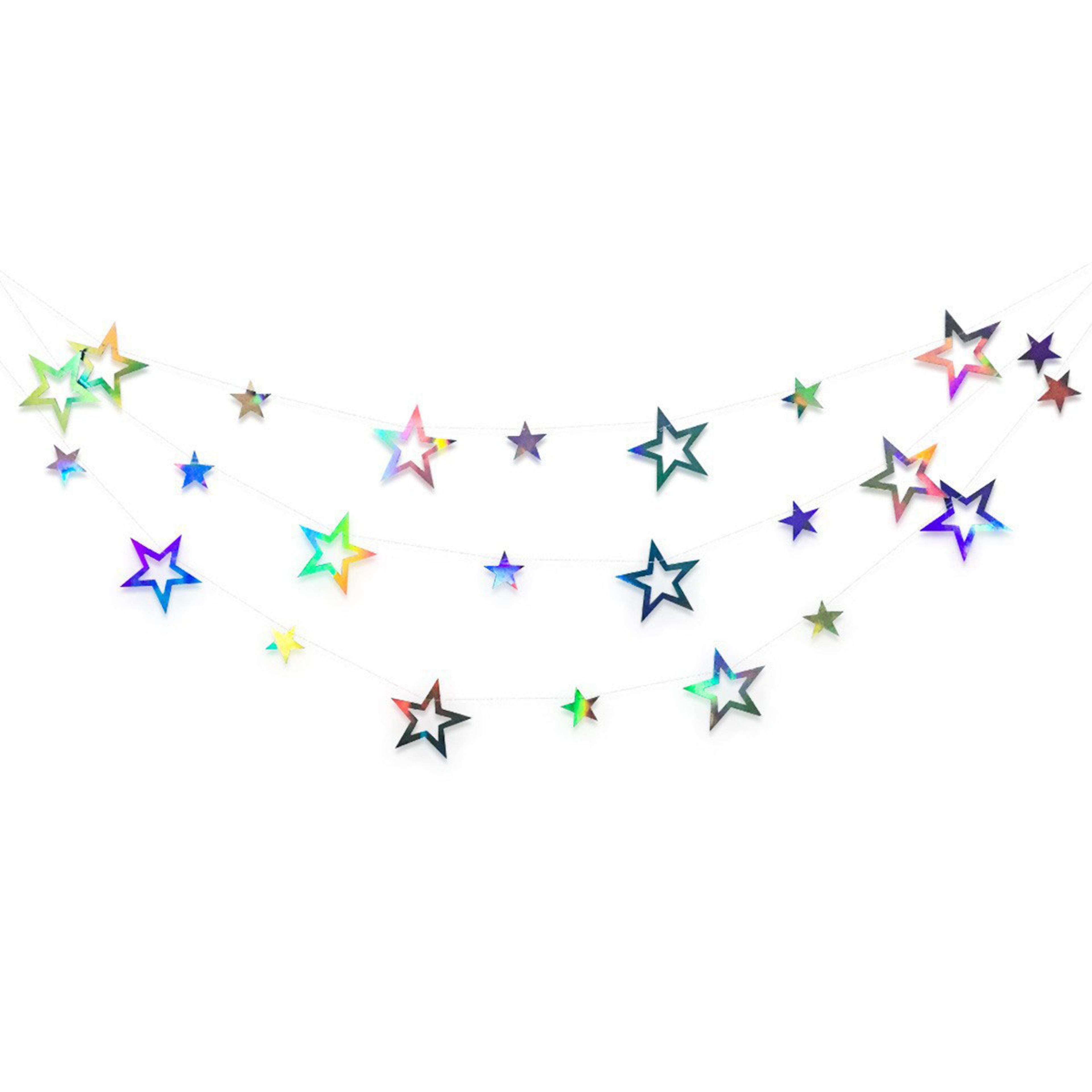 Silver Star Garland Paper Hanging Decoration For Room Birthday Party Banner Graduation New Year Par 5