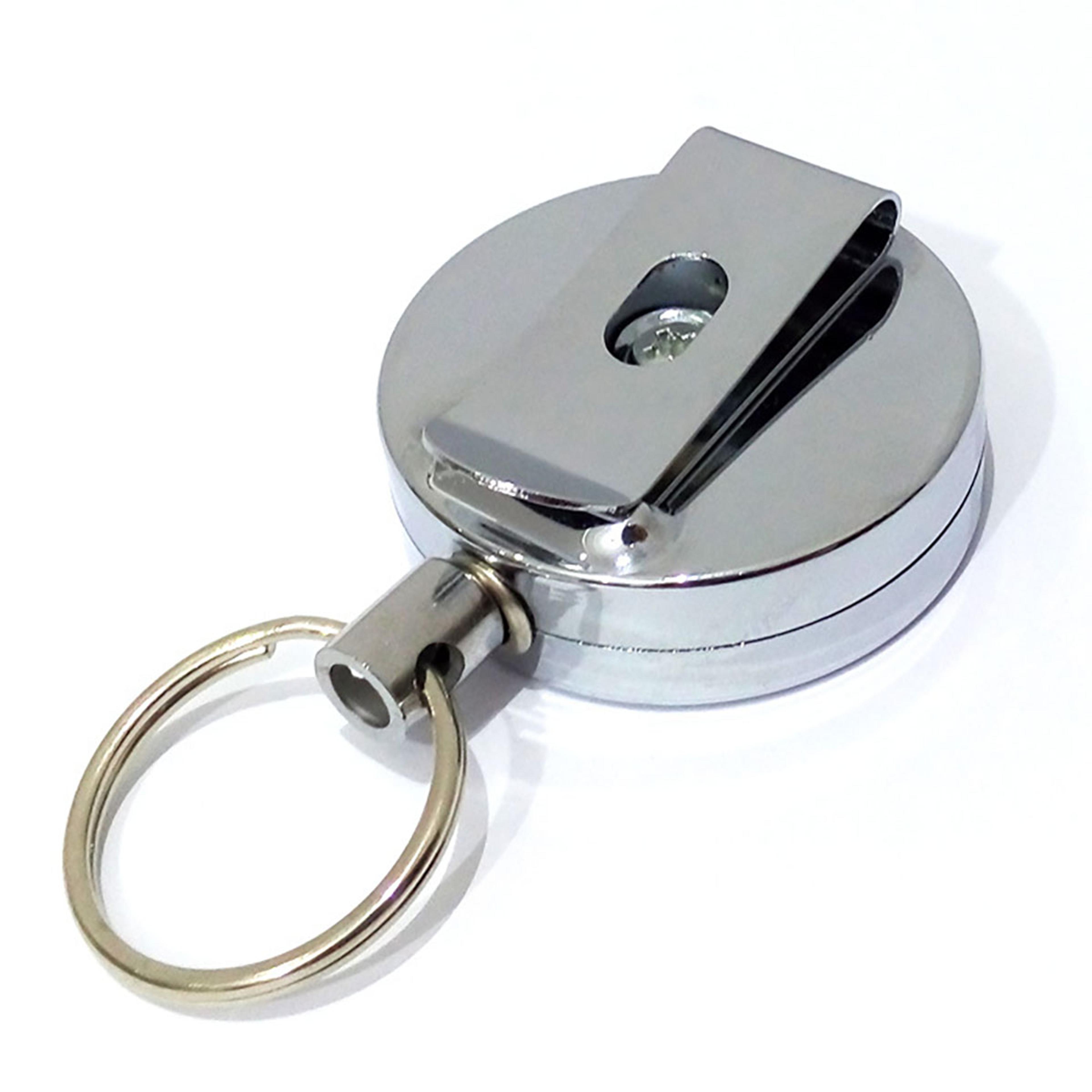 Retractable Badge Reel With Belt Clip Key Ring And Metal Design 6
