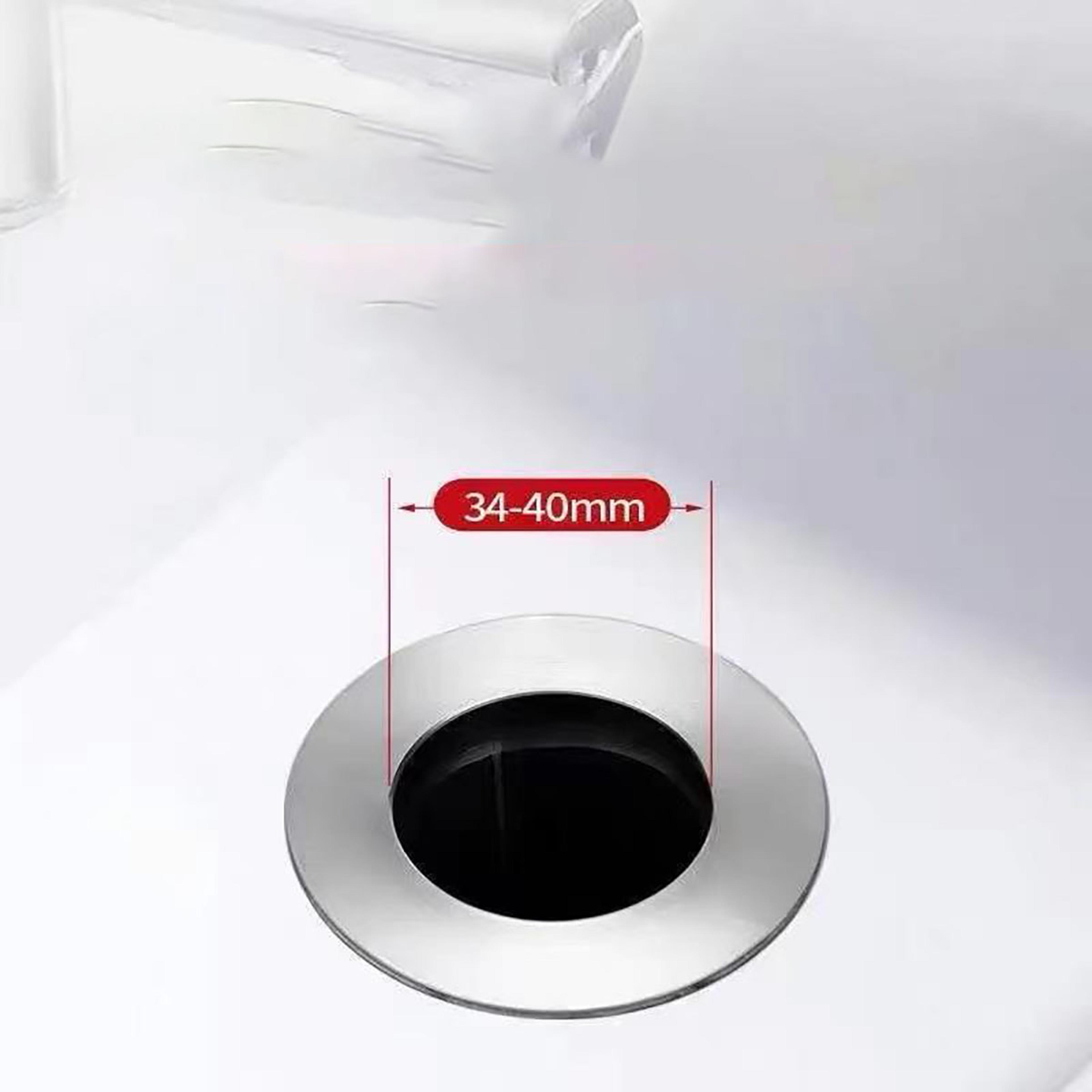 Chrome Bathroom Sink Drain Stopper With Hair Catcher Universal Rebound Drain Plug 4