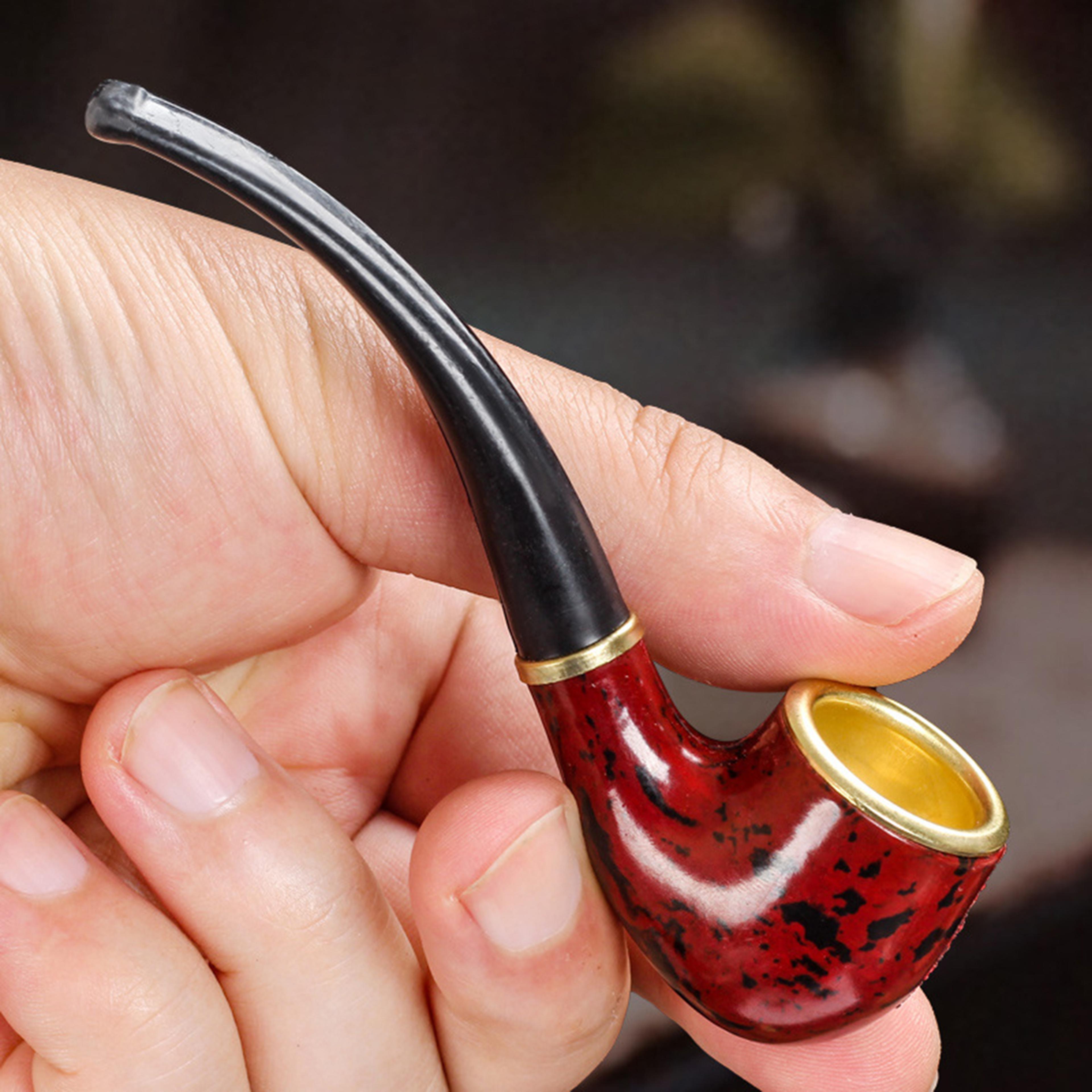 high quality new design classic solid tobacco pipe vintage smoking accessories durable free smoke pipe