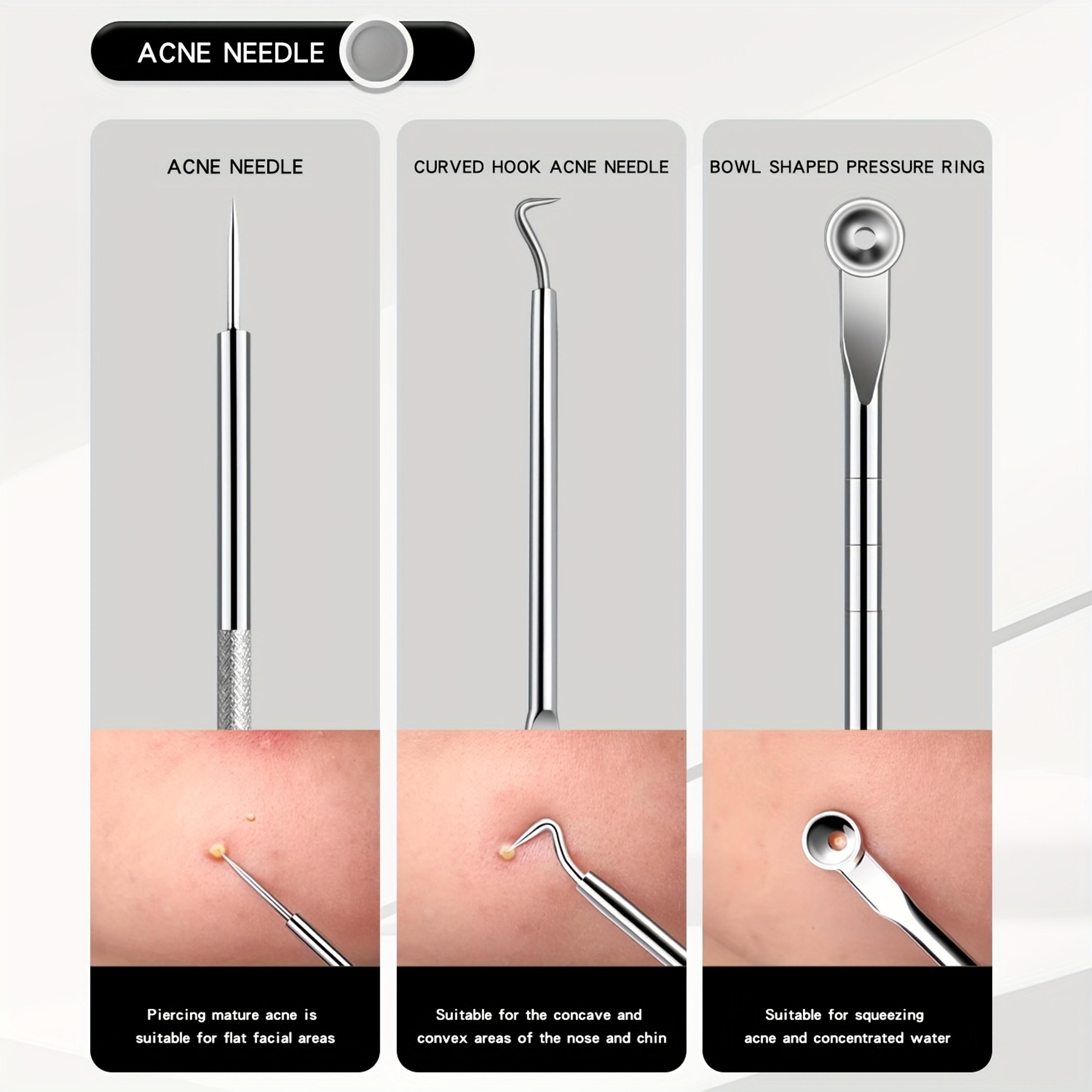 Stainless Steel Blackhead Kit Pimple Popper Extraction Tools Professional Set For All Skin Types 2