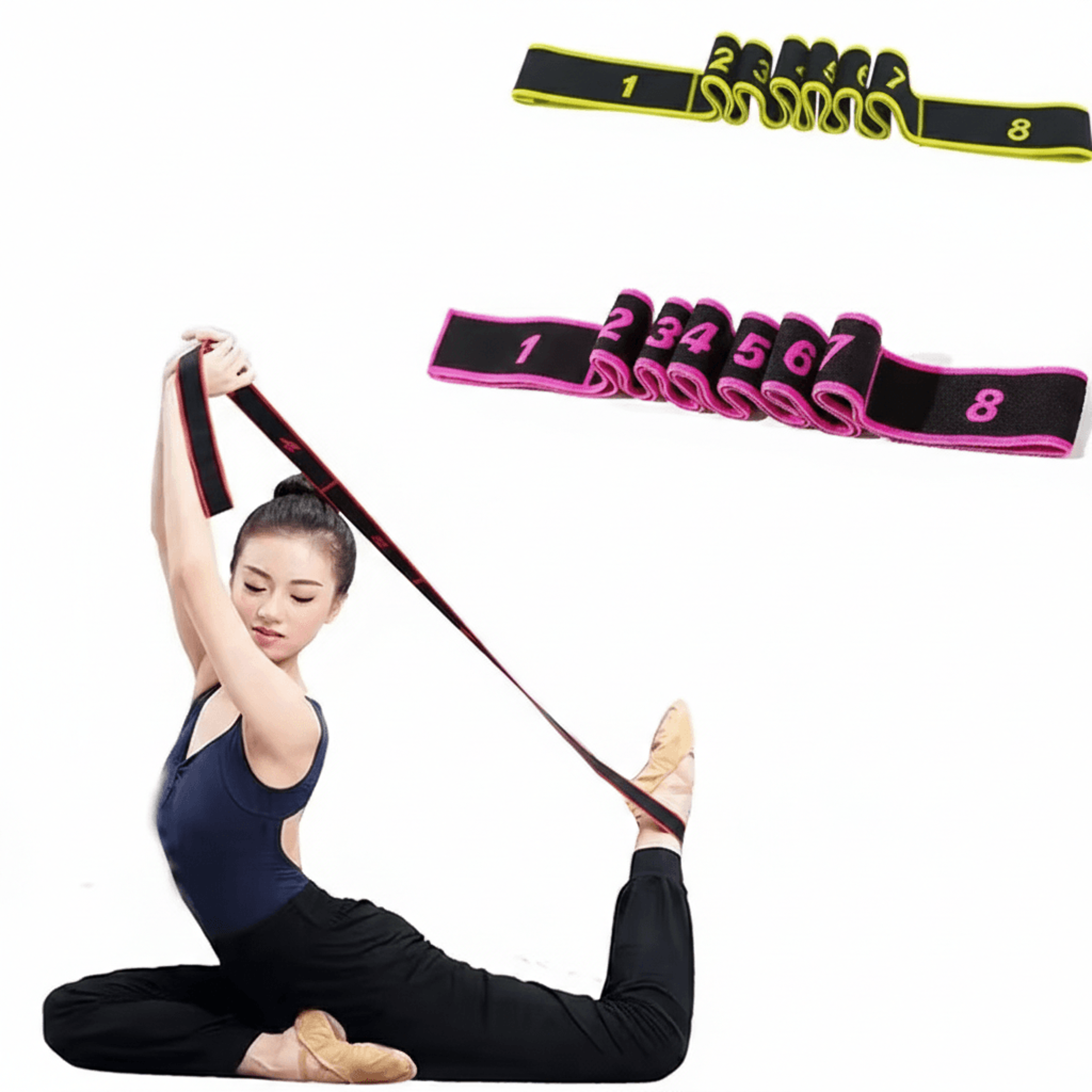 fitness resistance band yoga elastic stretch belt, exercise pull strap for pilates dance gymnastics body building