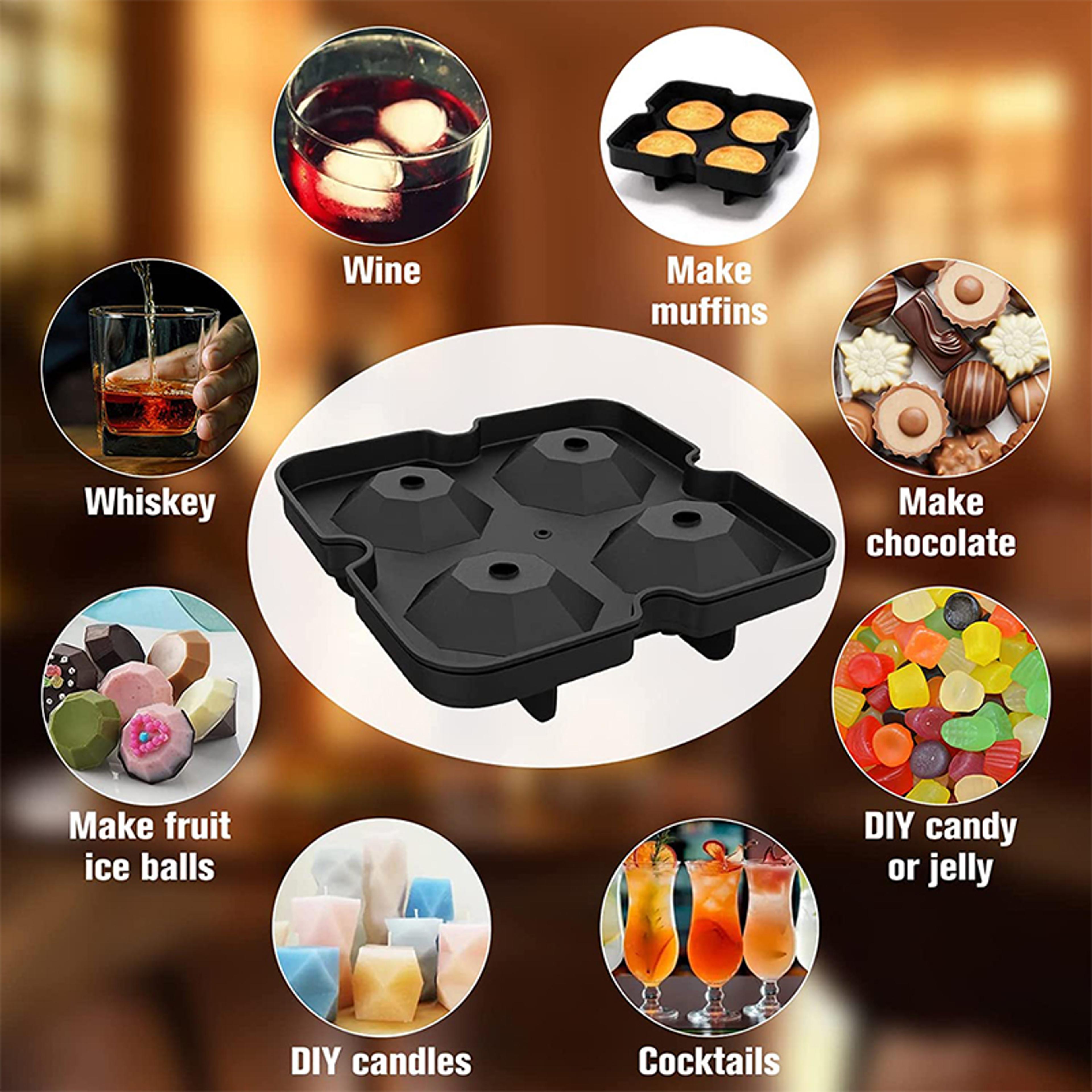 Reusable Whiskey Ice Mold Ball Large Ice Cube Trays Silicone Ice Cube Molds For Freezer With Lid Di 2