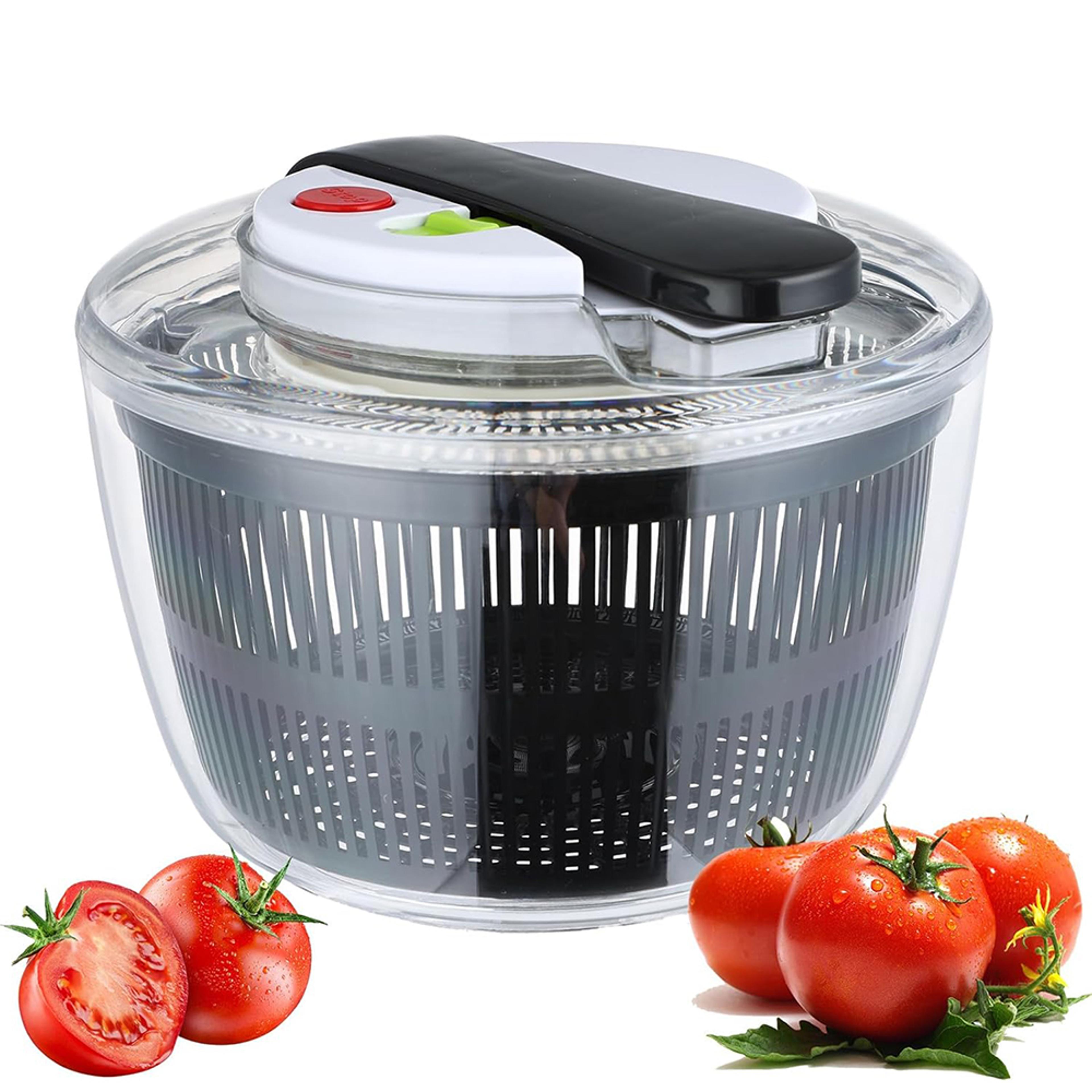salad spinner large salad bowl with lid one-handed easy press washer dryer drainer mixer