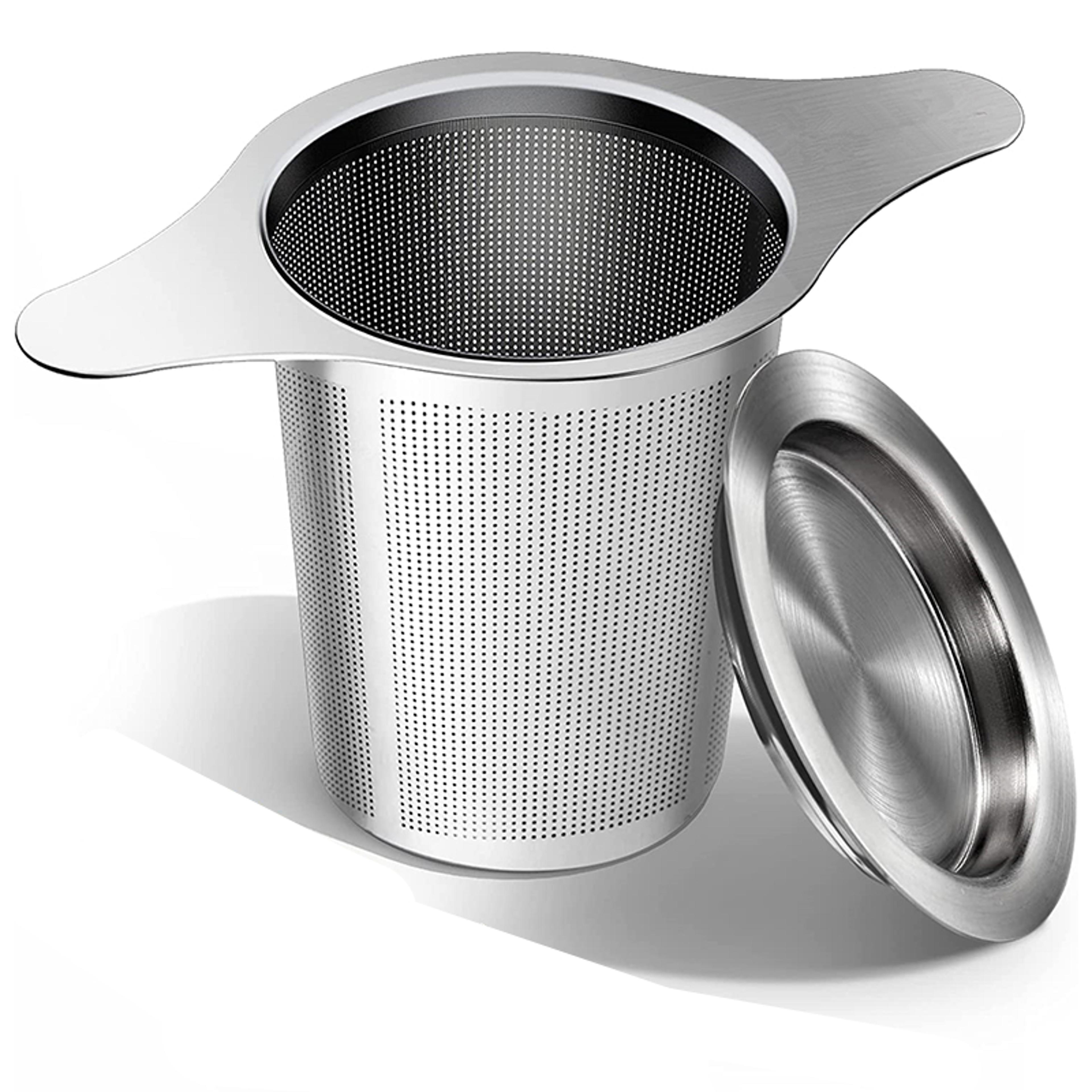 Stainless Steel Tea Infuser Mesh Strainer With Double Handles Large Capacity Tea Steeper For Loose  6