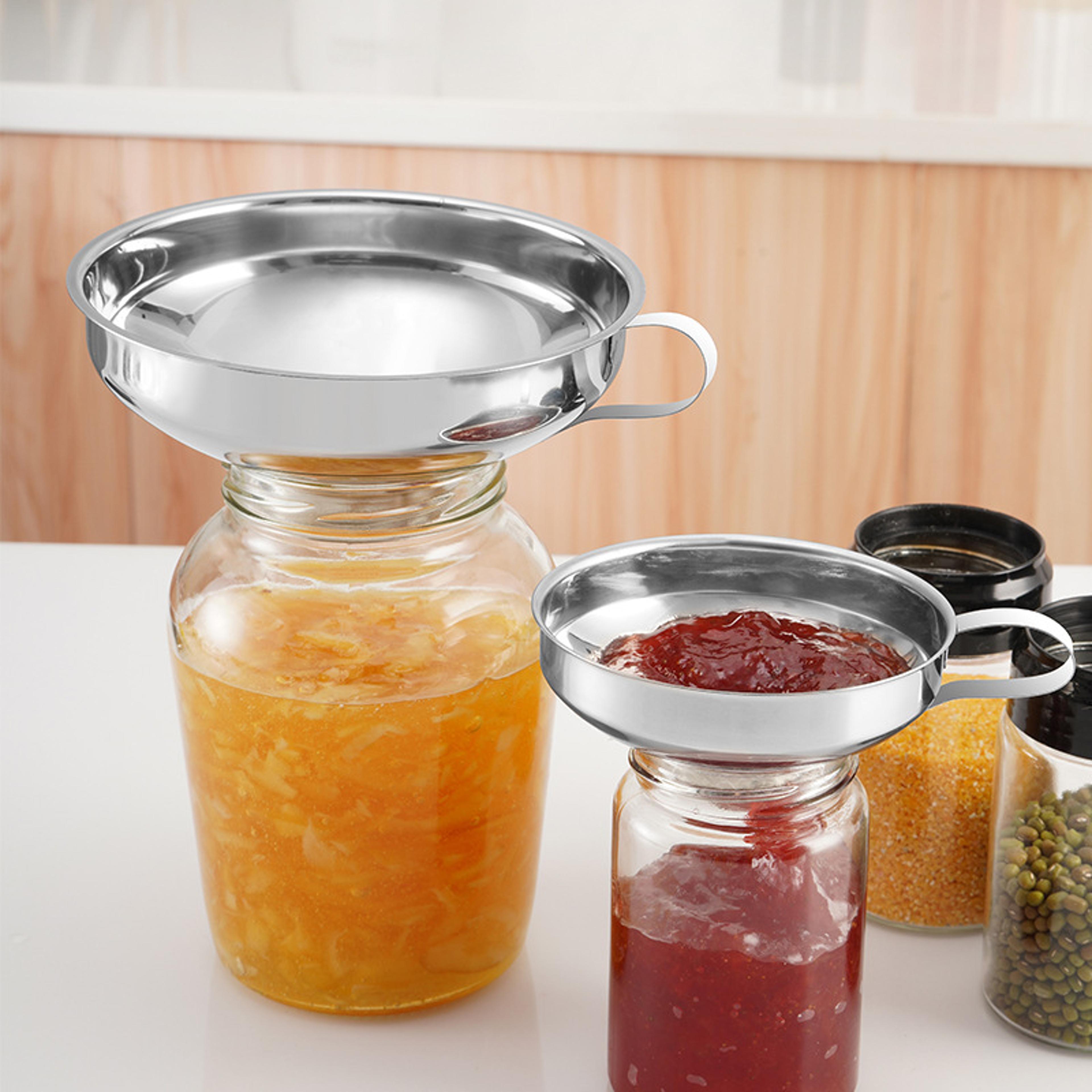 Wide Mouth Stainless Steel Funnel For Canning Jam Dressing Oil Wine Water Spices Filter For Jar Can 1