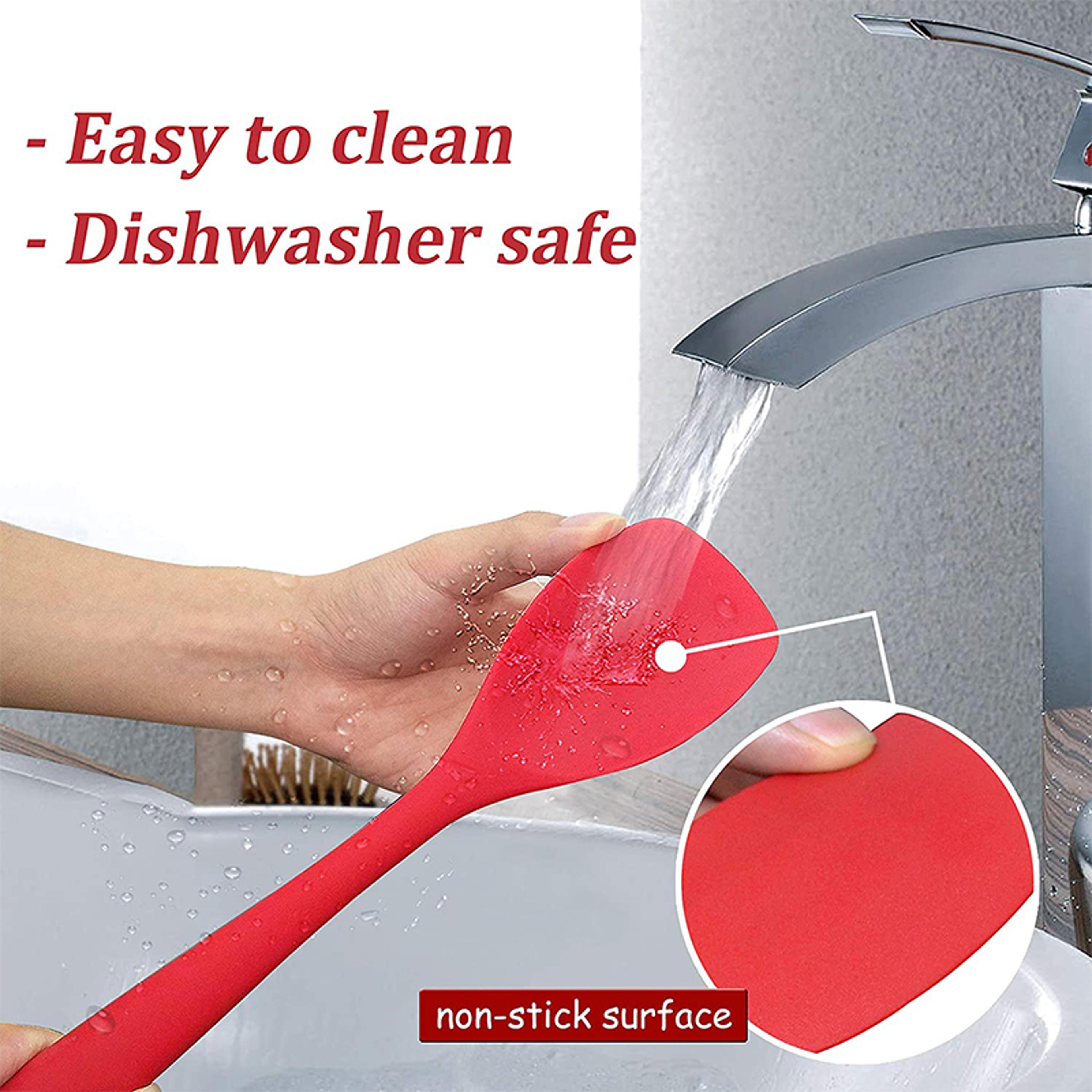 Heat Resistant Food Grade Silicone Spoon Flexible Nonstick Cooking Spatula Scraper Stirring Mixing  4