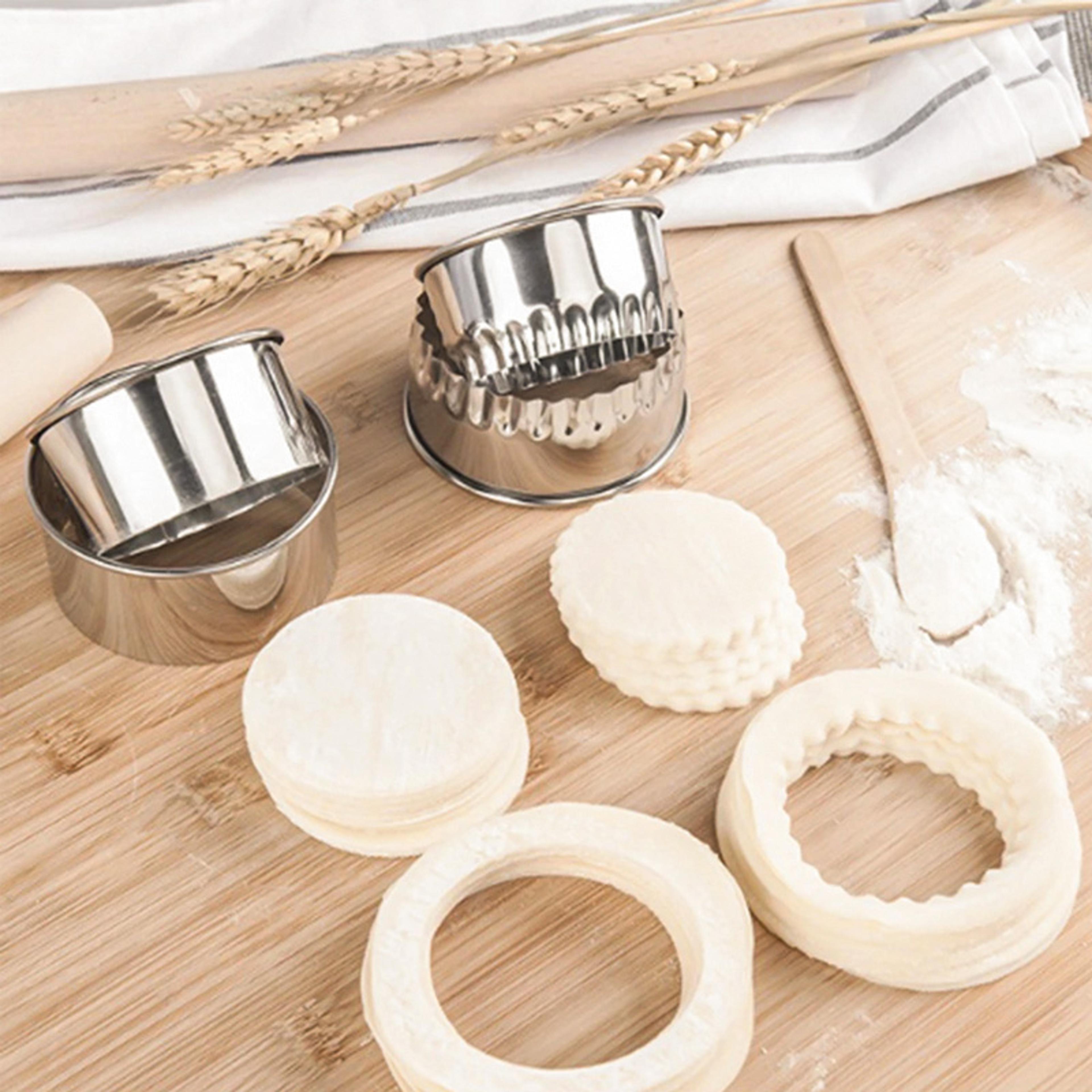 Stainless Steel Dumplings Molds Round Cookie Biscuit Cutters Circle Pastry Ring Molds 3
