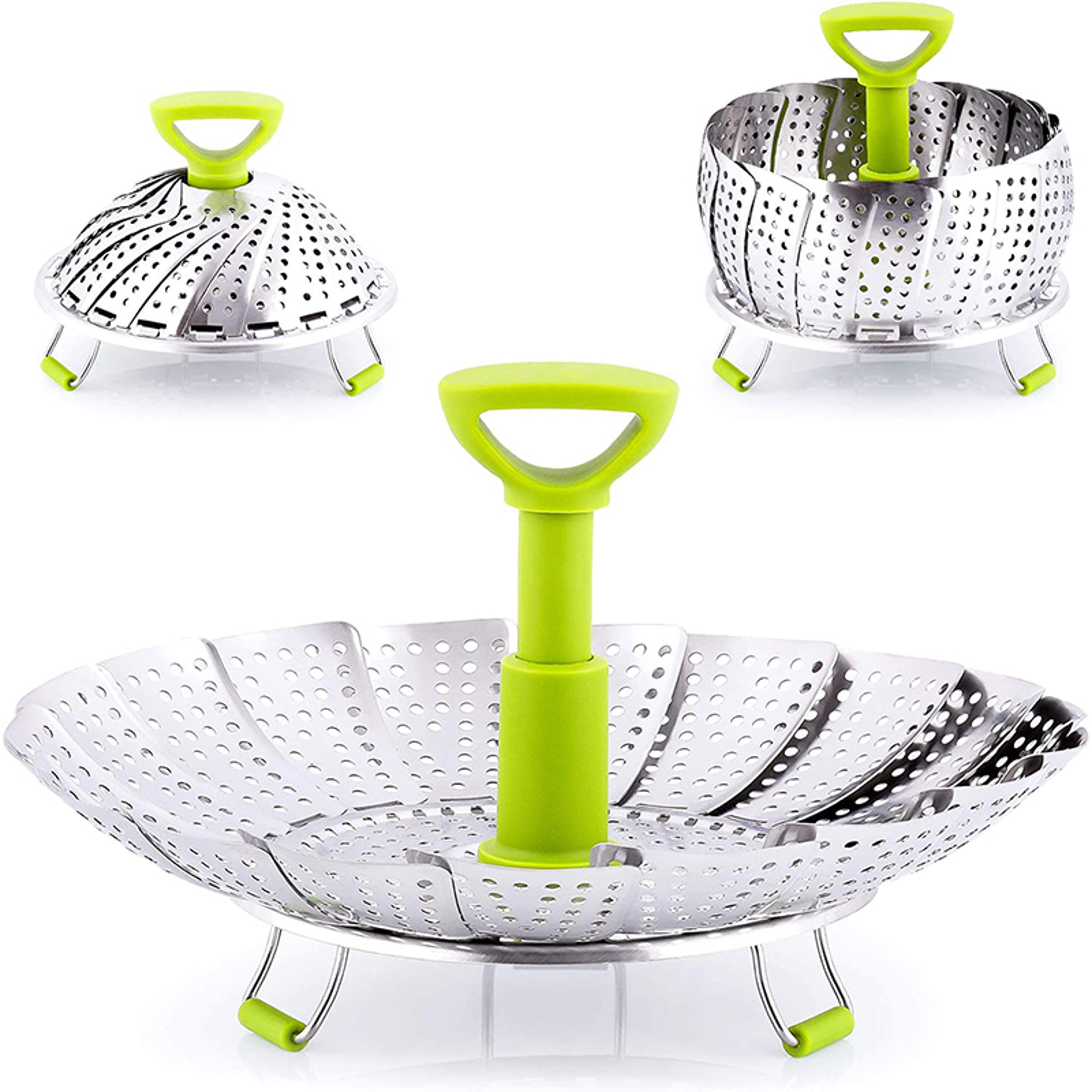 stainless steel 9inch lotus steaming tray food steamer rack folding mesh vegetable fruit steaming basket cooking