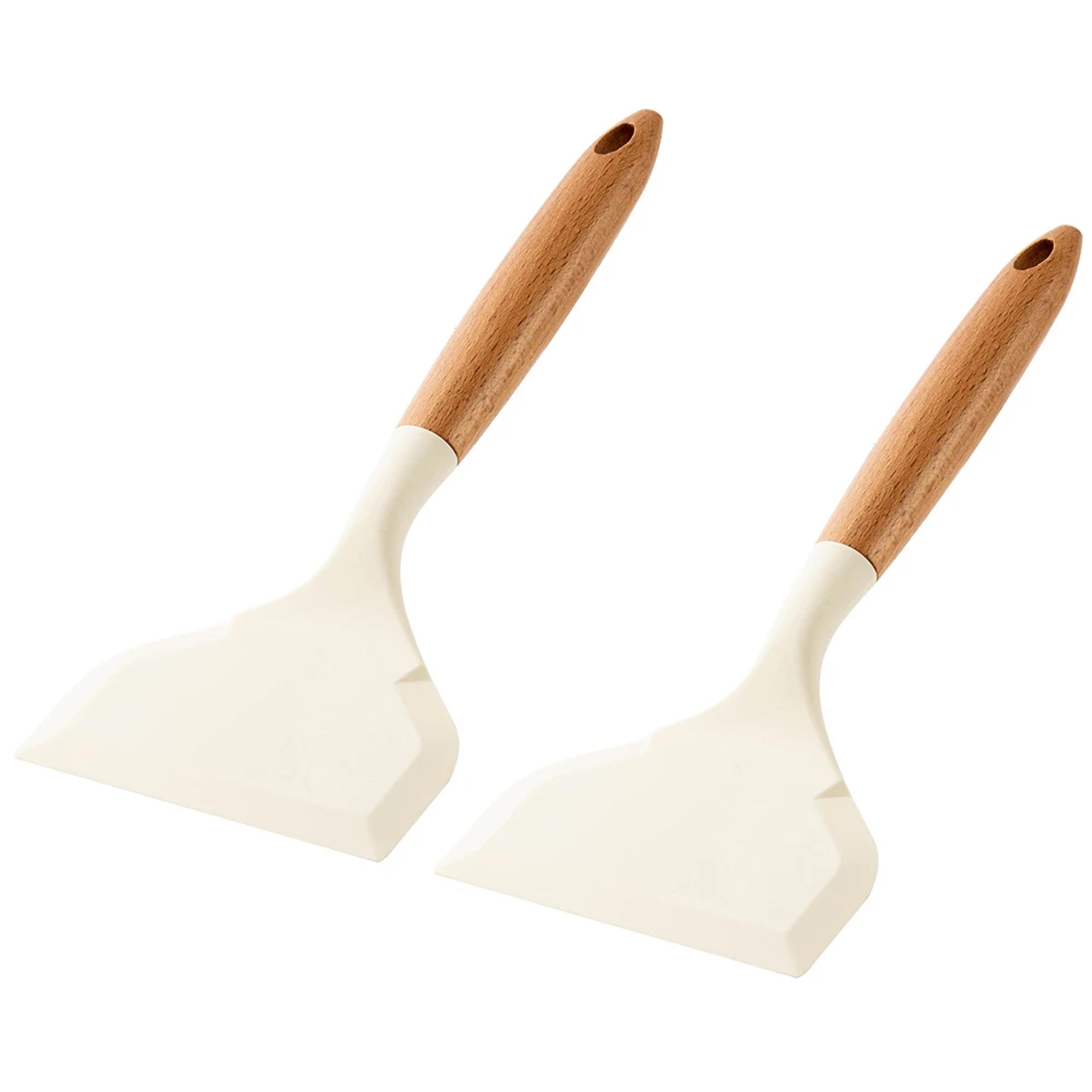 Wide Mouth Tamagoyaki Shovel Silicone Spatula NonStick Wooden Handle For Meat And Egg Frying Cookin 6