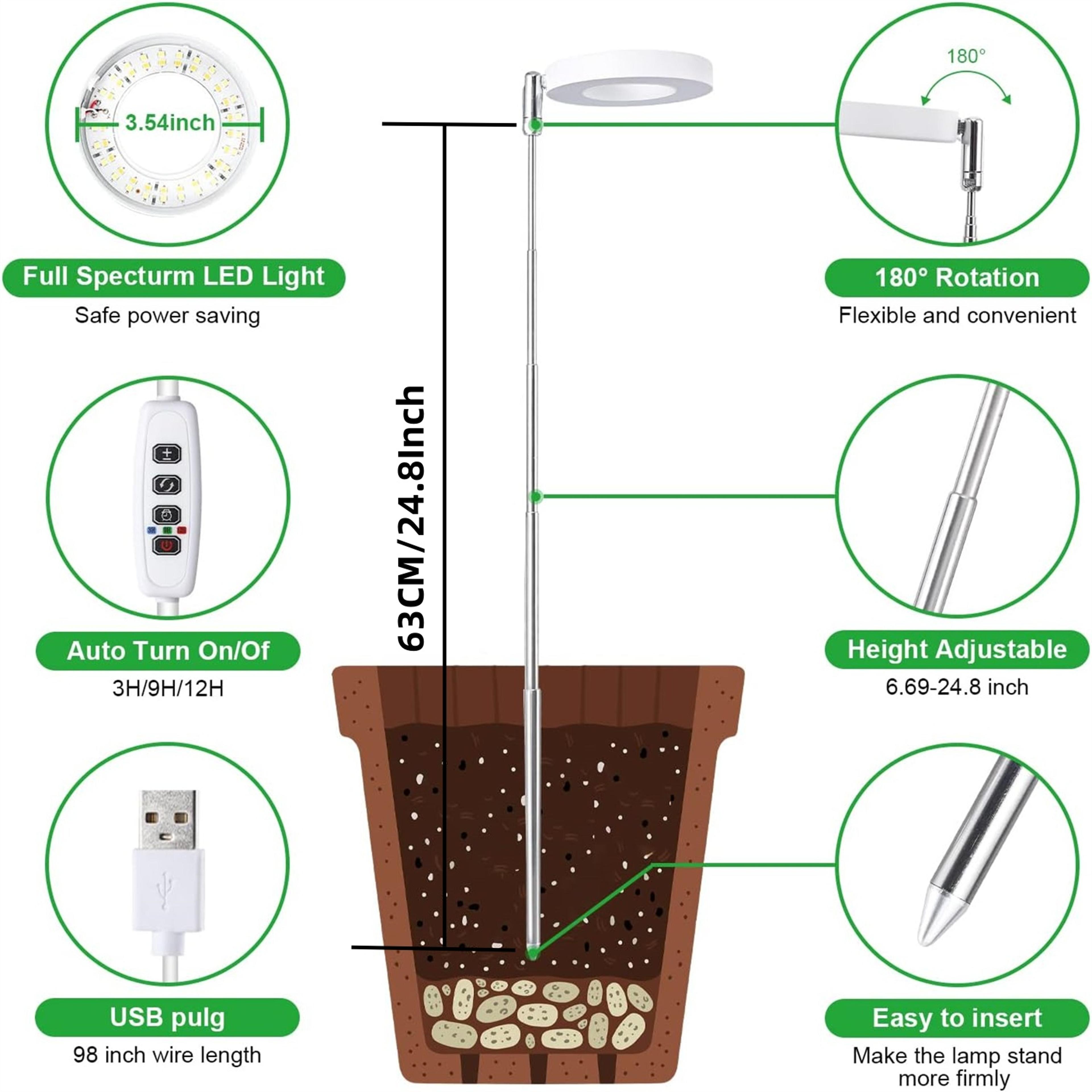 USB Angel Ring Grow Light Phytolamp For Plants With Control Full Spectrum Clip Phyto Lamp For Home  3