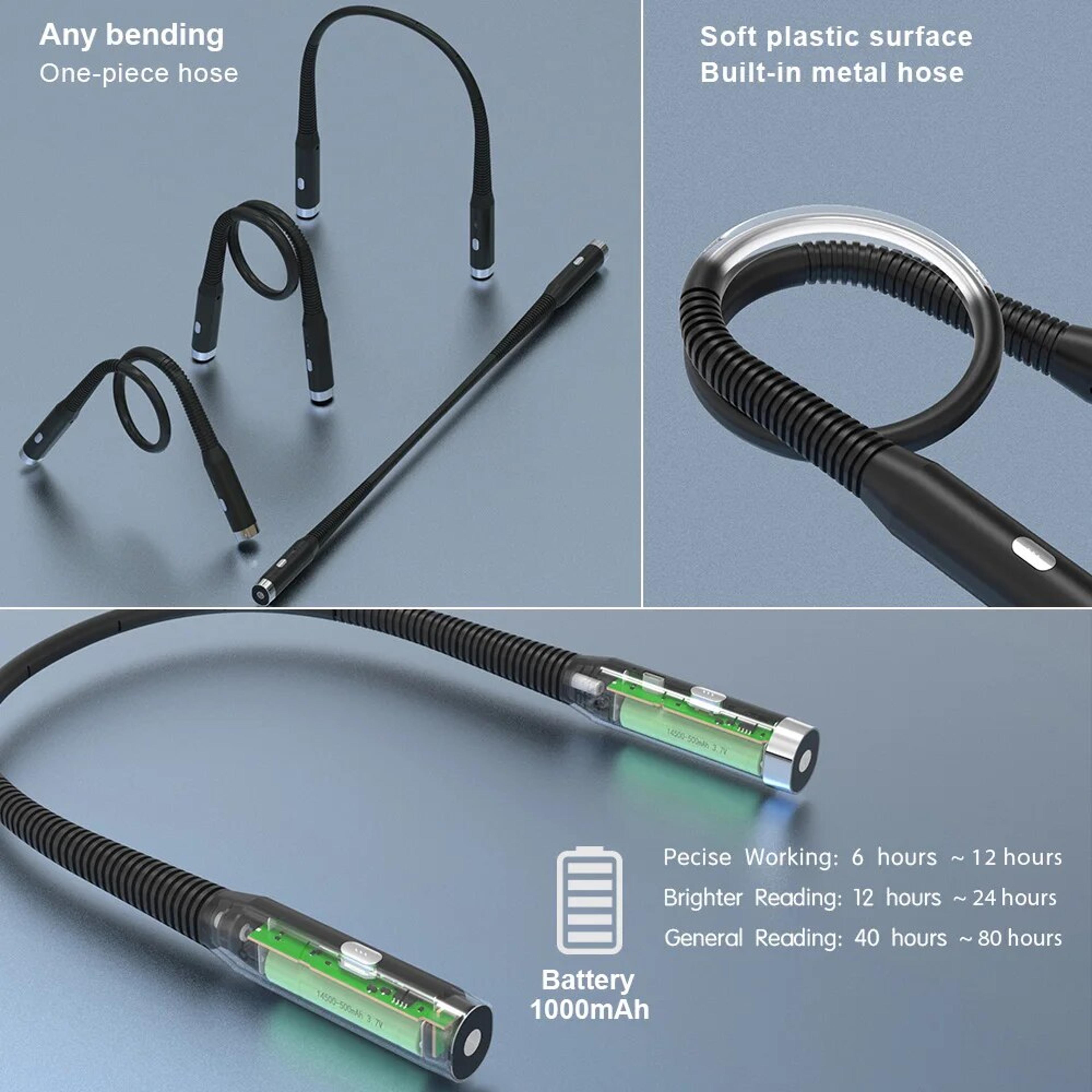 Portable Neck LED Reading Light USB Rechargeable Bendable Book Light For Bedtime Reading 4