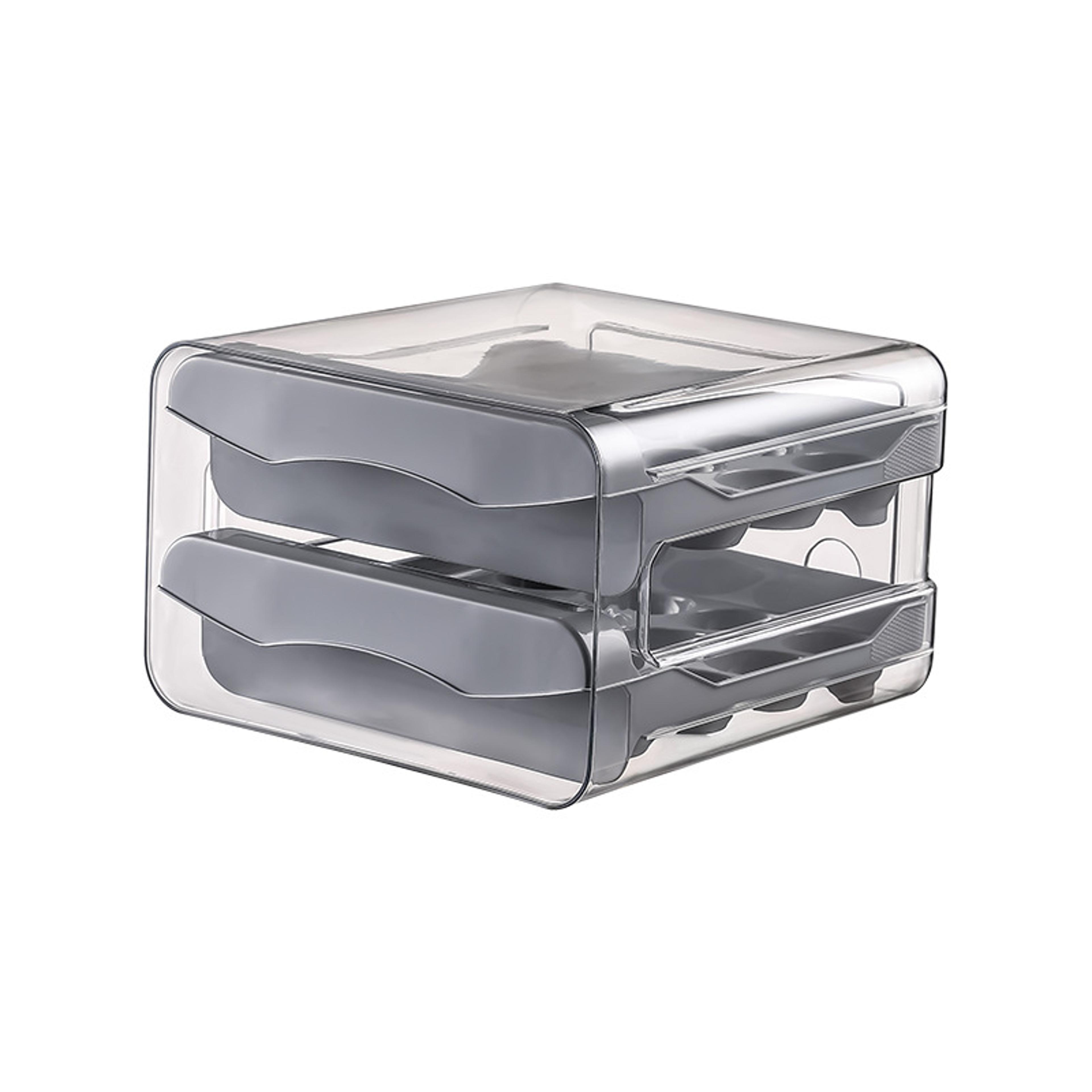 egg basket container organizer automatic scrolling egg rack holder rolldown refrigerator egg dispenser for kitchen