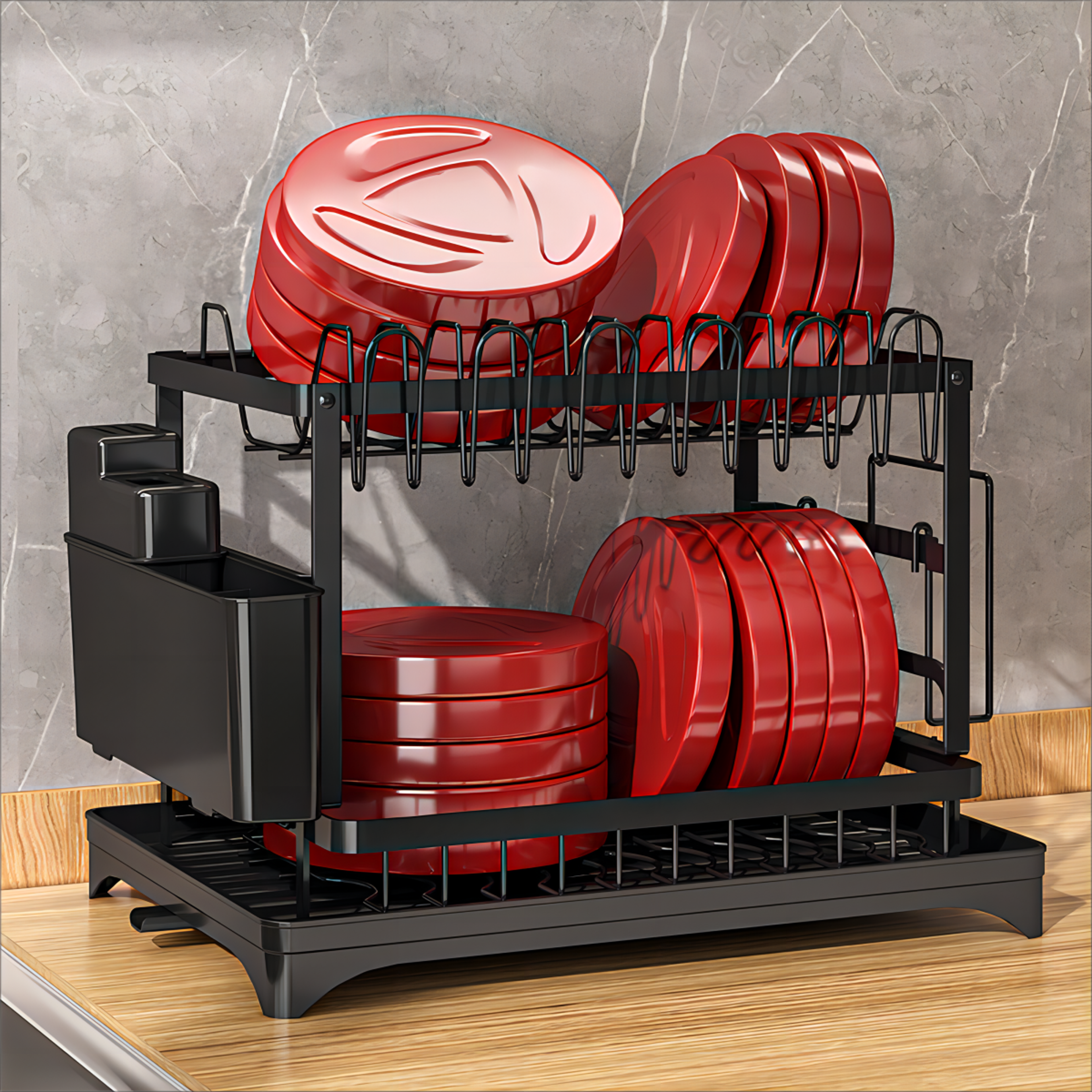 kitchen dish drying rack bowl drainer storage rack for knife fork tableware chopsticks water cup