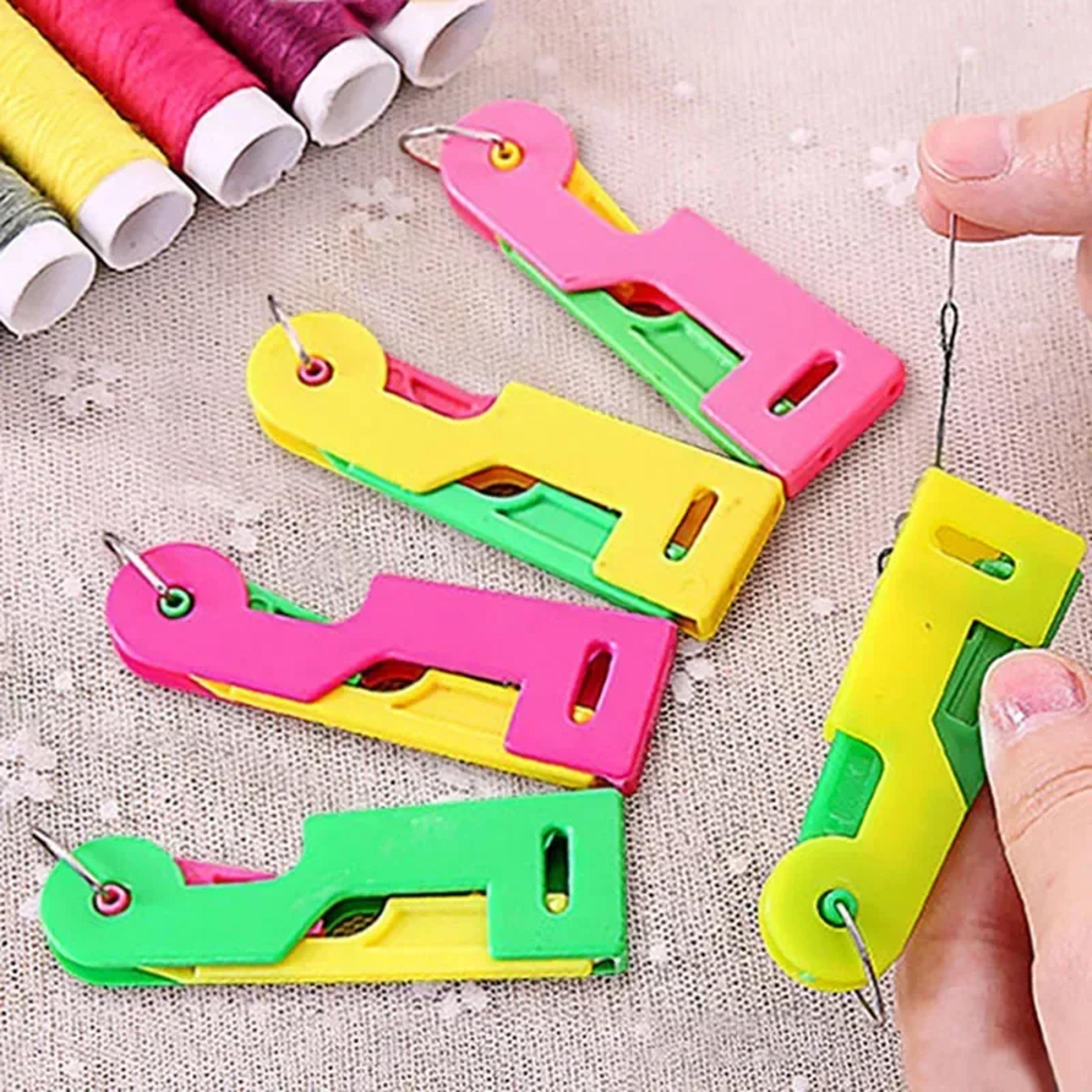 convenient threader for elderly automatic needle thread guide tool easy sewing device in random colors