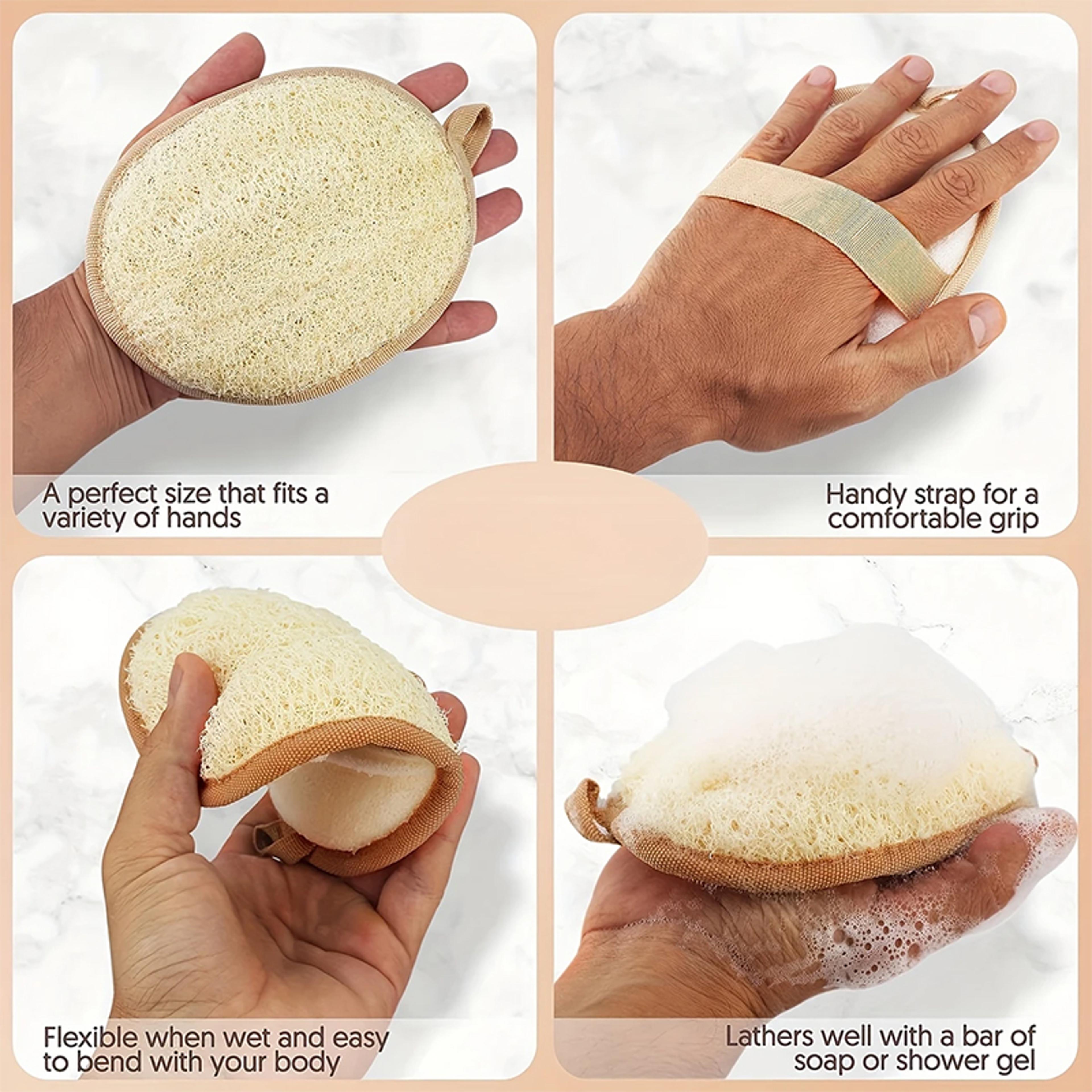 Soft Shower Brush Natural Loofah Exfoliating Sponge Body Scrubber Cleaner Pad Skin Care Tool 2