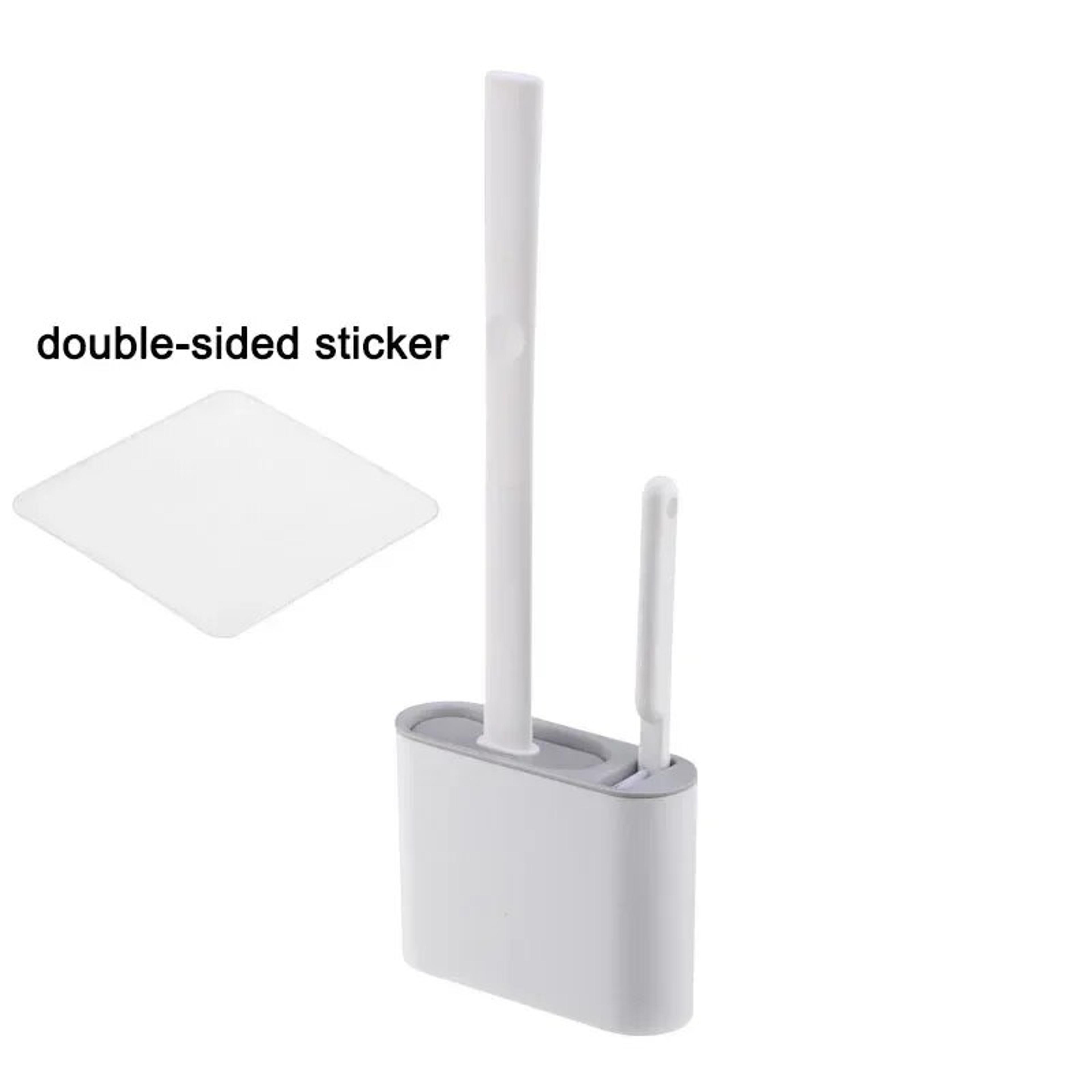 Doubleuse Silicone Toilet Brush Bathroom Wall Cleaning Tool Set Nondead Angle Toilet Brush Wall Han 4