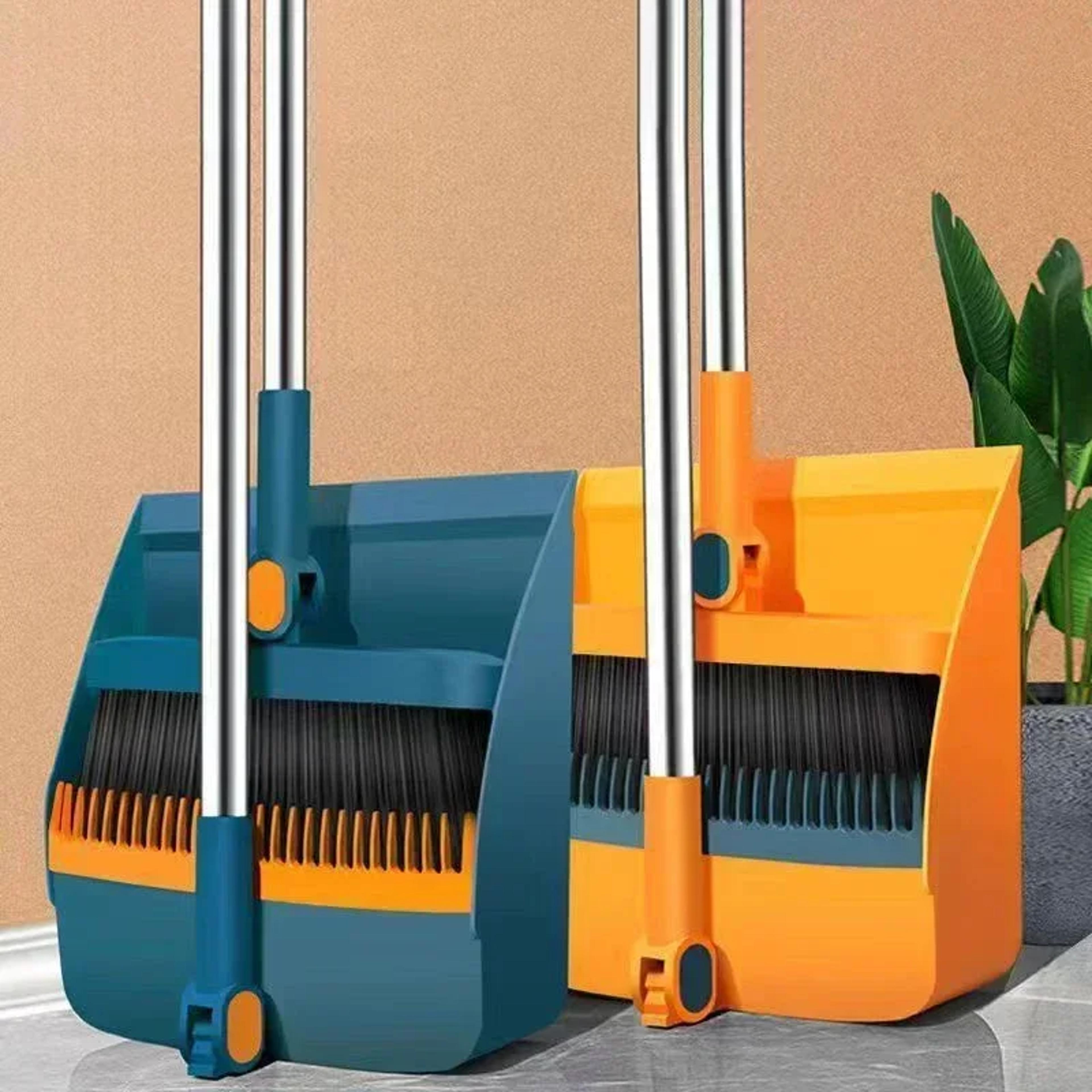 broom set with dustpan and foldable garbage shovel individual sweep broom
