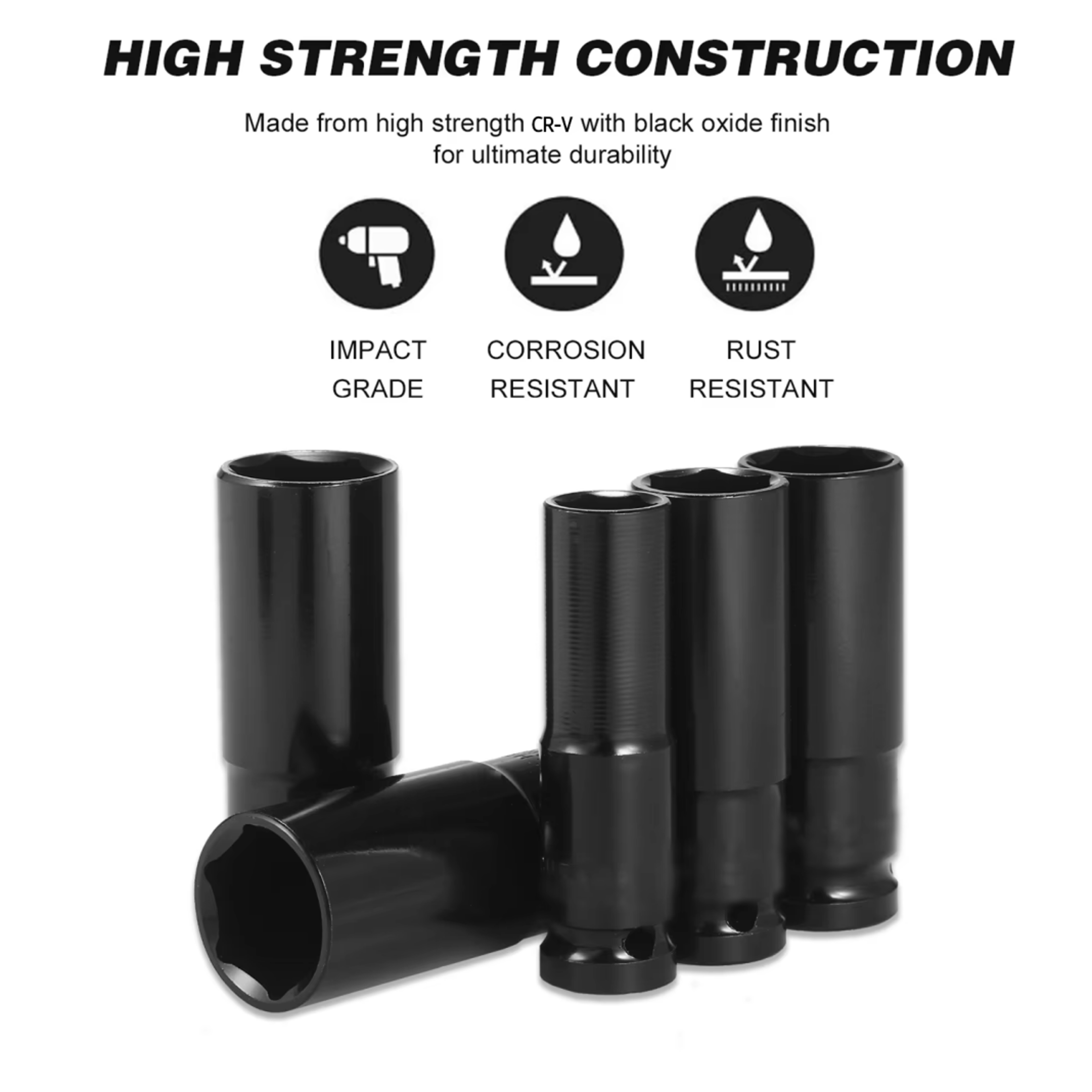 New Deep Groove Socket Wrench Set Pneumatic Maintenance Tool Wrenches For A Wide Range Of Ratchet S 4