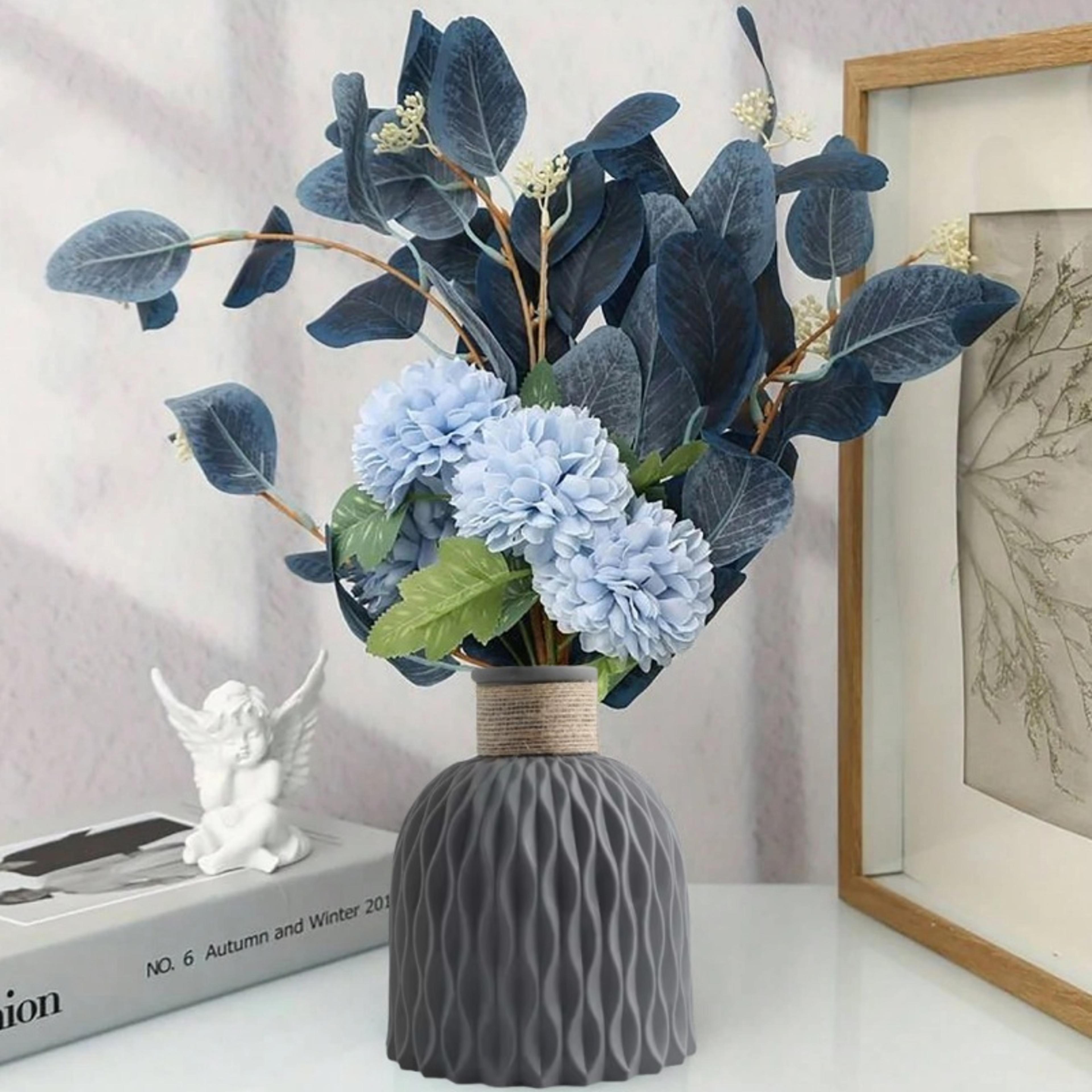 Modern Nordic Water Ripple Vase Plastic Flower Pot Arrangement With Rope For Home Living Room Deskt 2