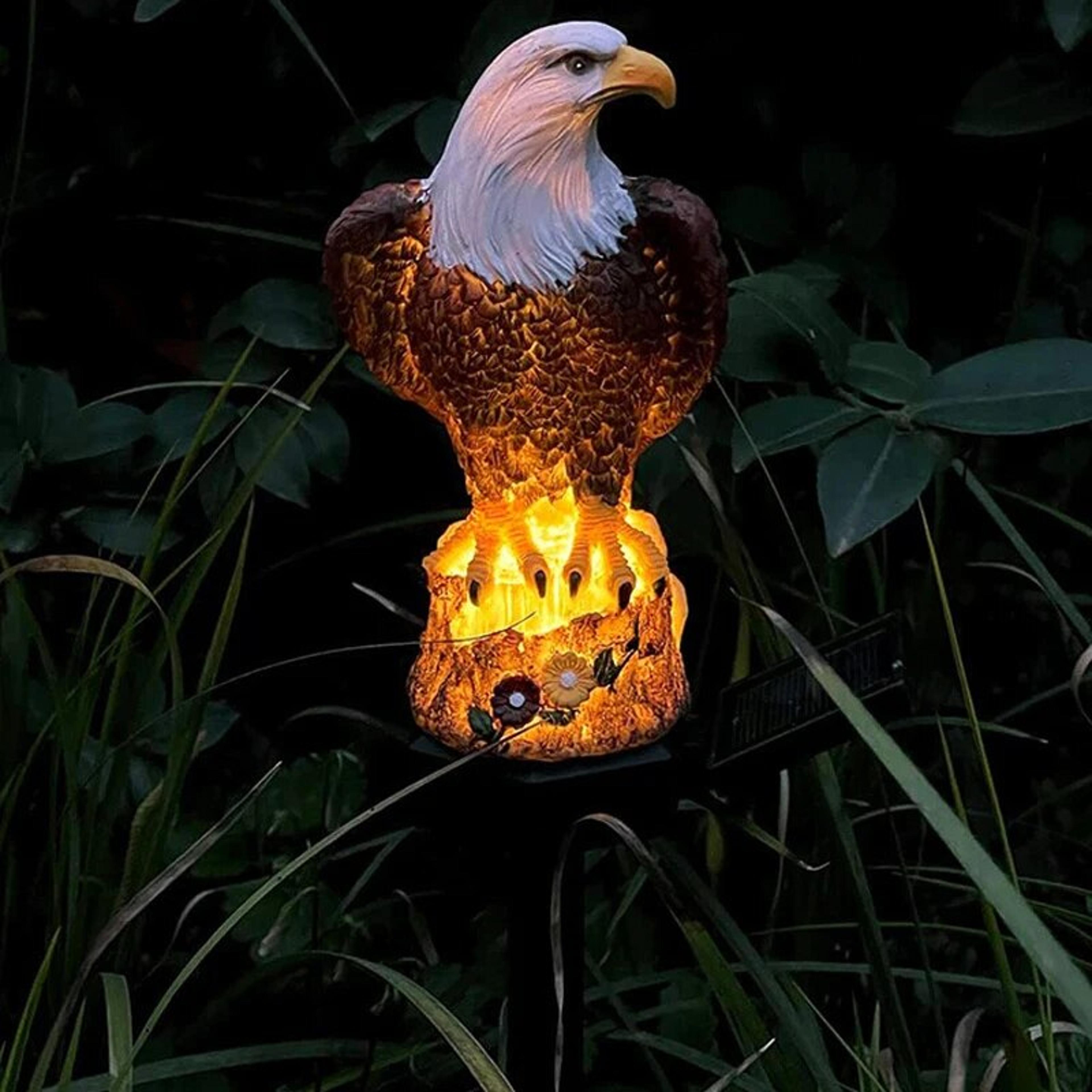 garden lawn decorative lamps, solar resin eagle lawn lamp, outdoor led ground lamp