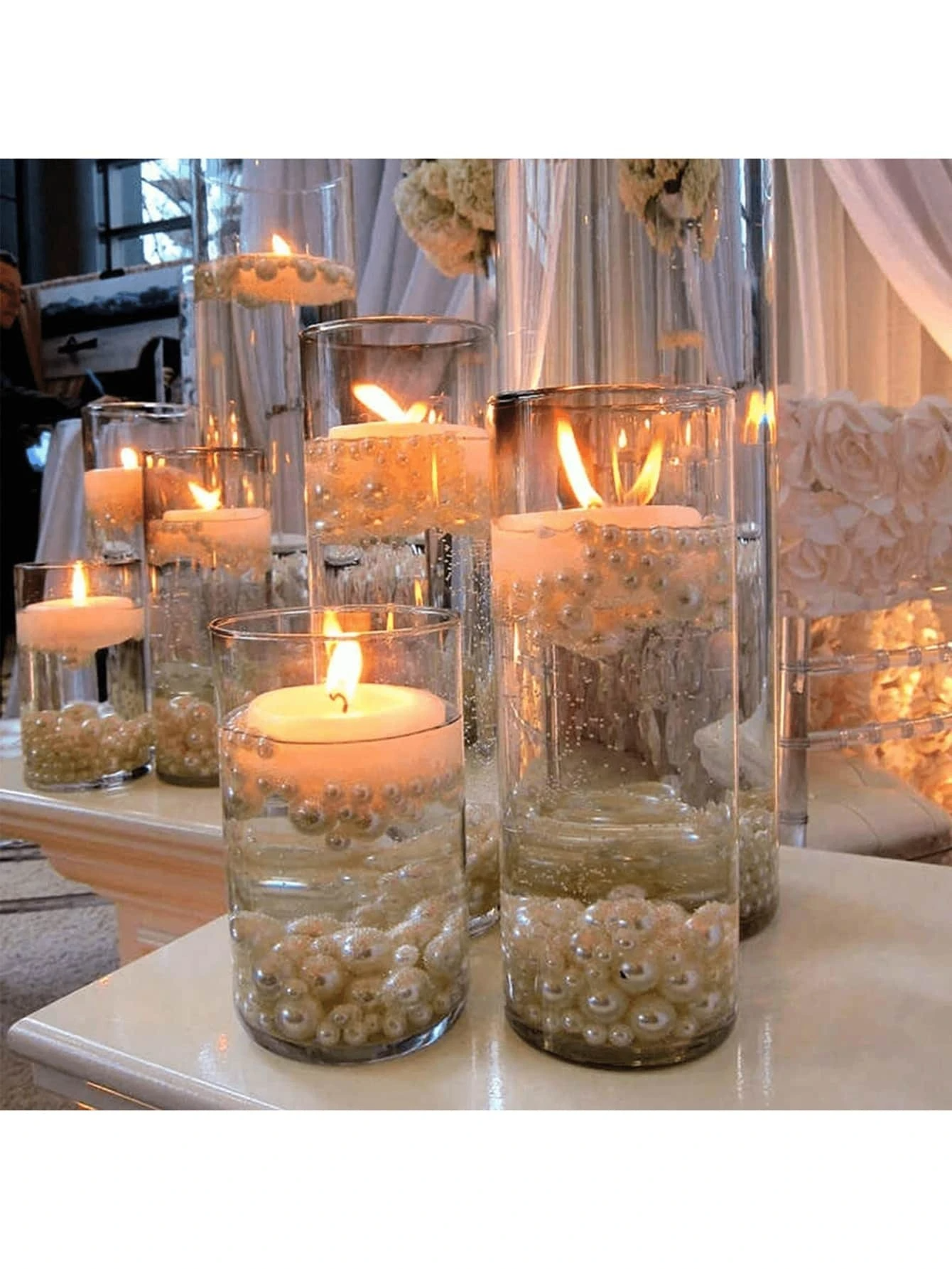 high borosilicate glass cylinder candle holder vase for wedding party decor clear pillar