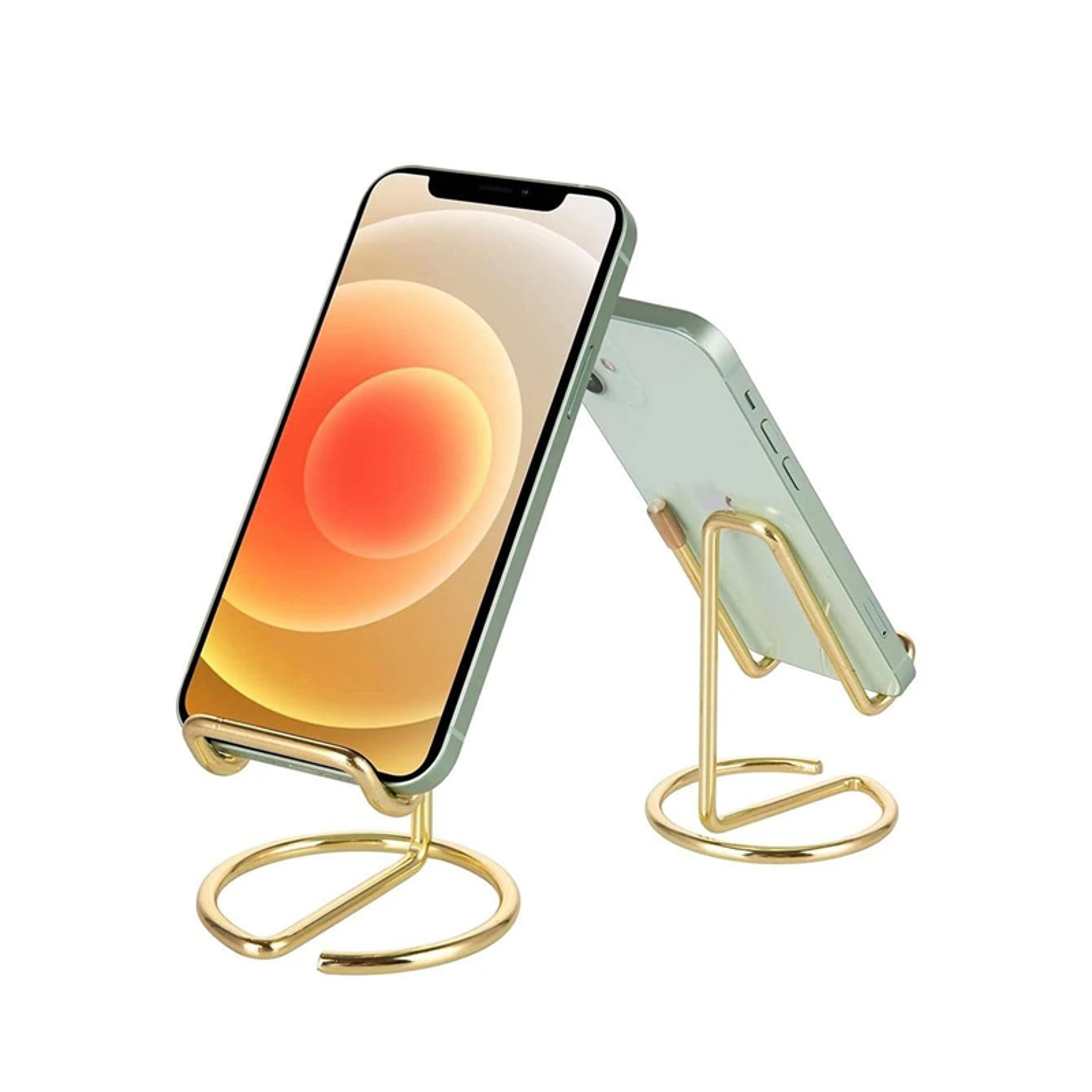gold metal lazy wire mobile phone holder, portable storage rack for desk and ipad accessories